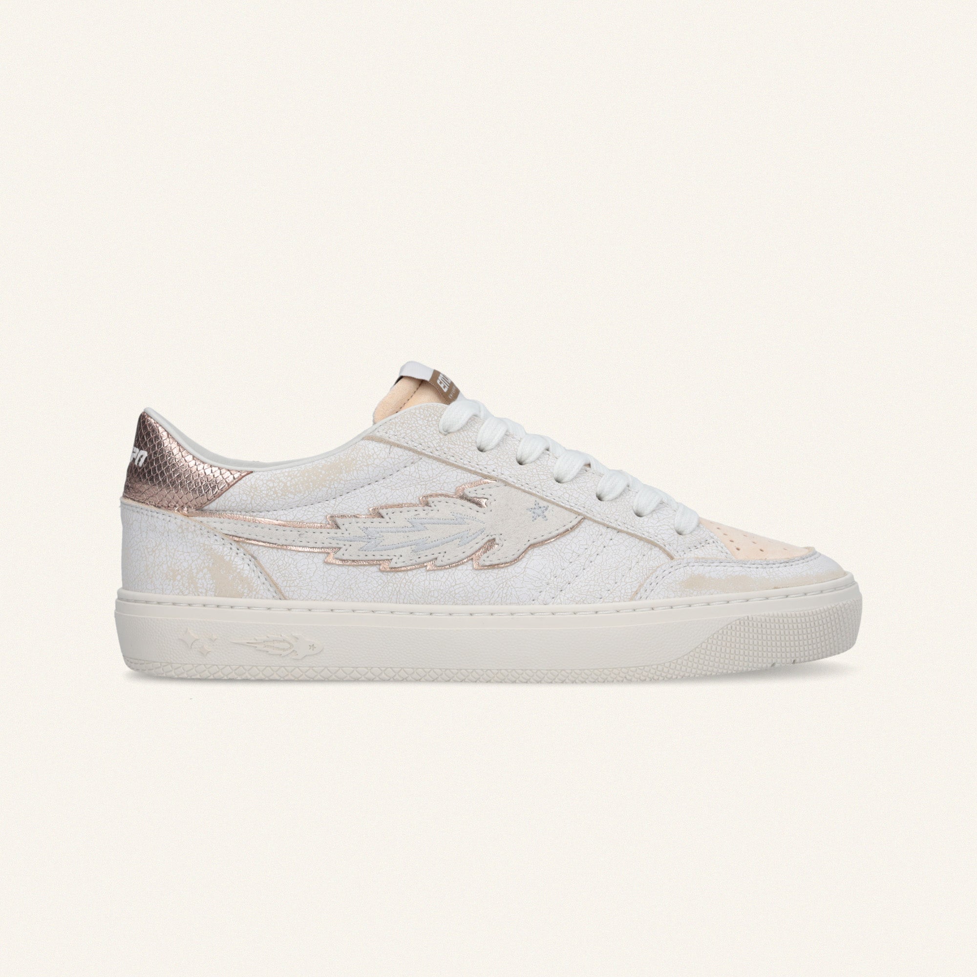 Entjpn Jupiter Rocket - sneakers in pelle con talloncino gold rose