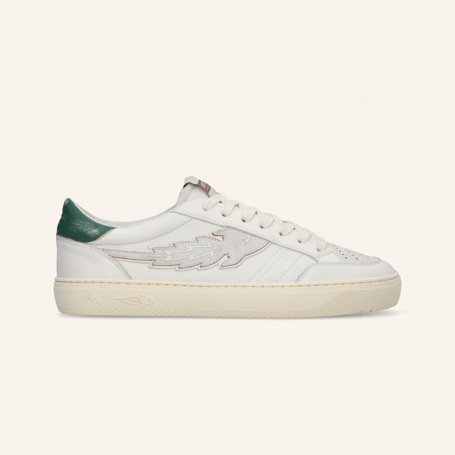 Entjpn Jupiter Rocket - sneakers in pelle bianca con talloncino verde image