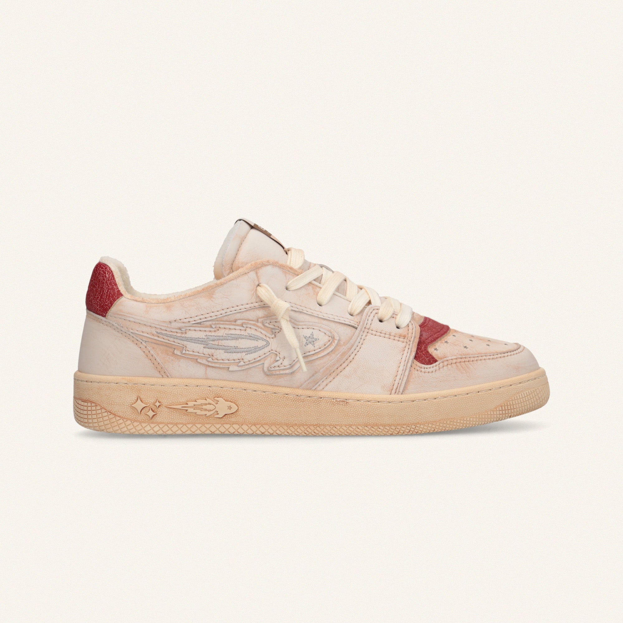 【N.ページ】 ENTJPN Egg Rocket leather sneakers red clay – Enterprise Japan