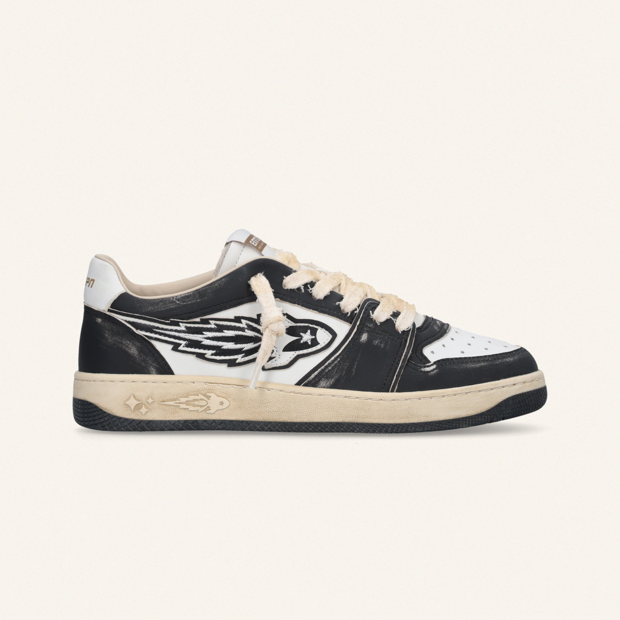 Entjpn Egg Rocket - sneakers vintage in pelle bianche e nere