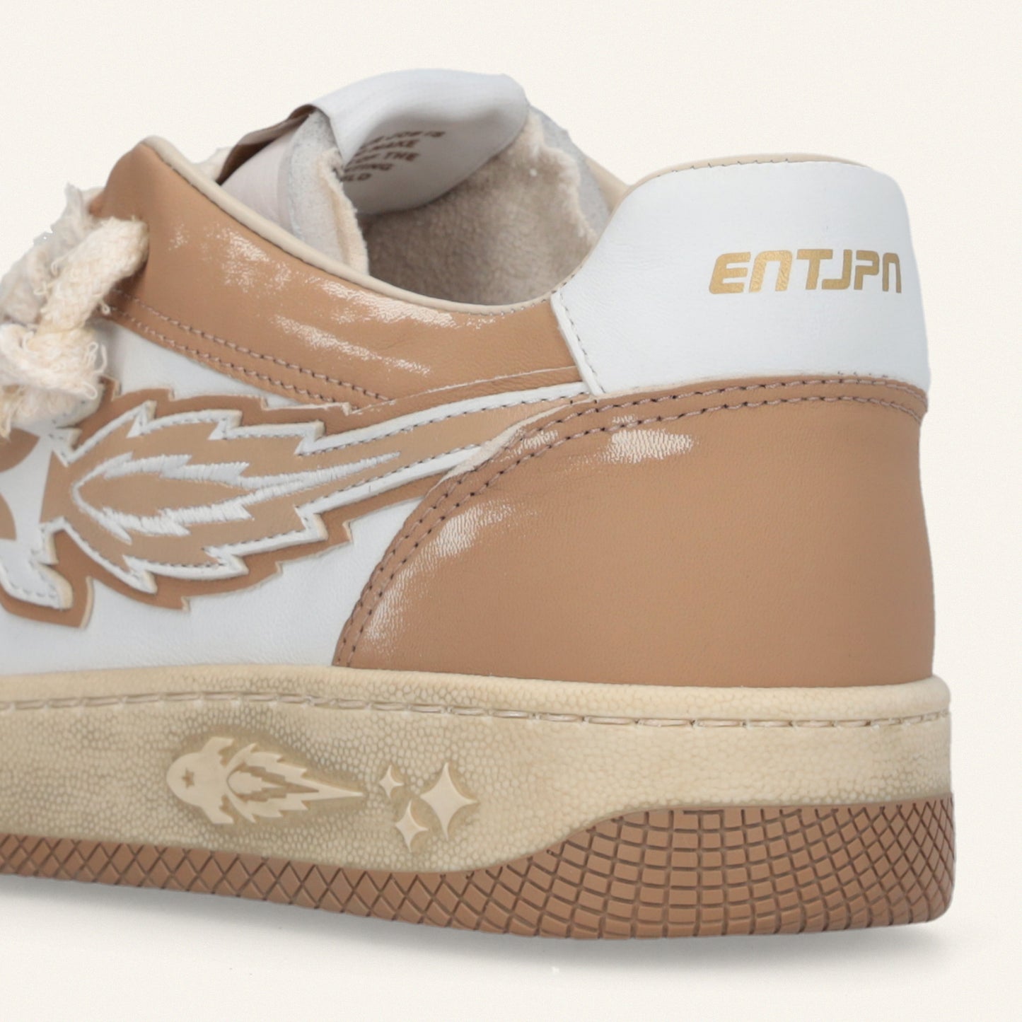 Entjpn Egg Rocket - sneakers vintage in pelle bianche e color camel