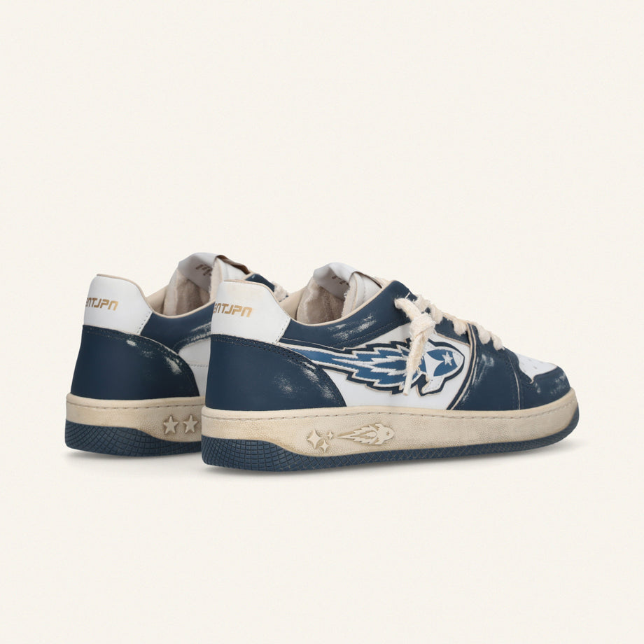 Entjpn Egg Rocket - sneakers vintage in pelle bianche e blue