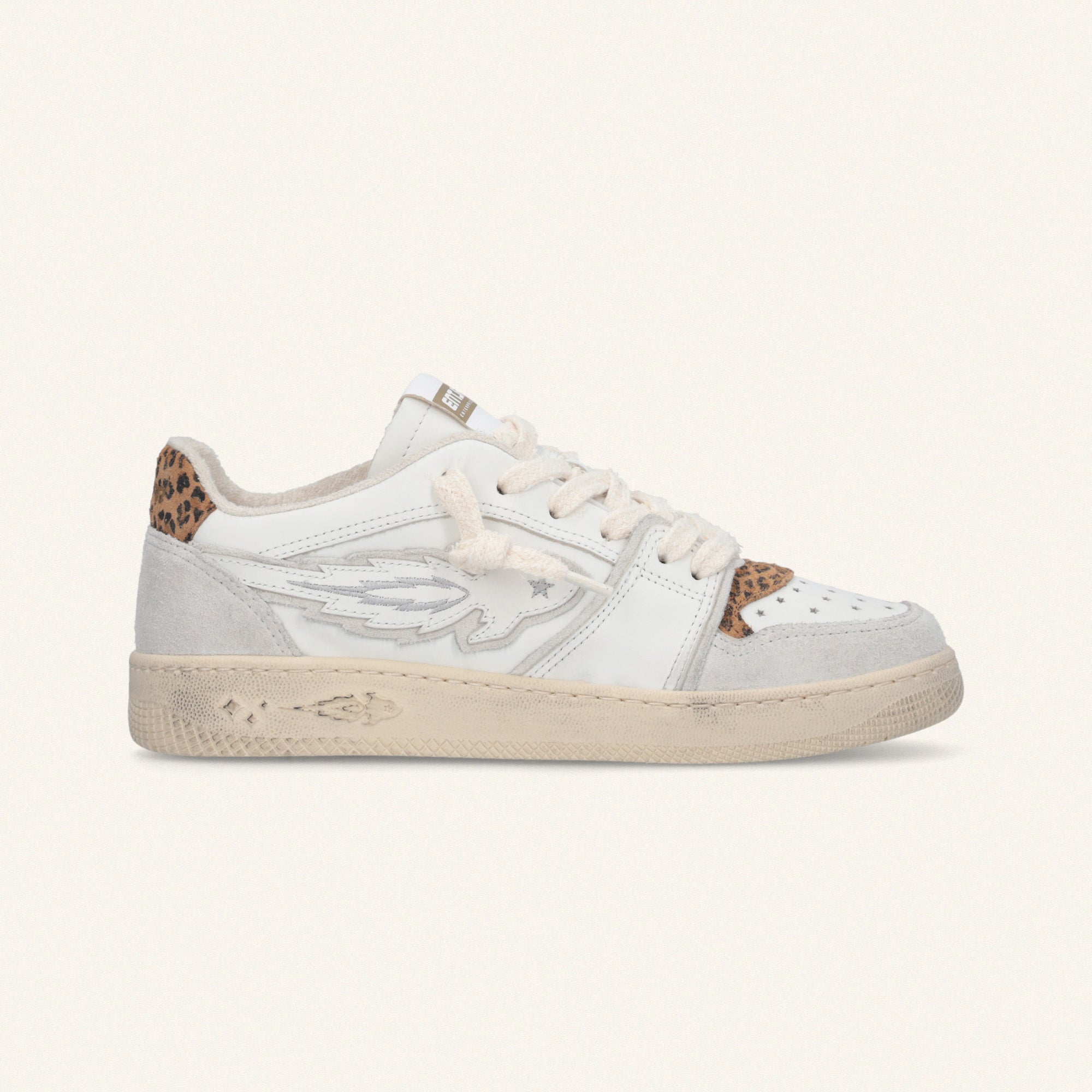 Entjpn Egg Rocket – woman leather sneakers with animalier inserts