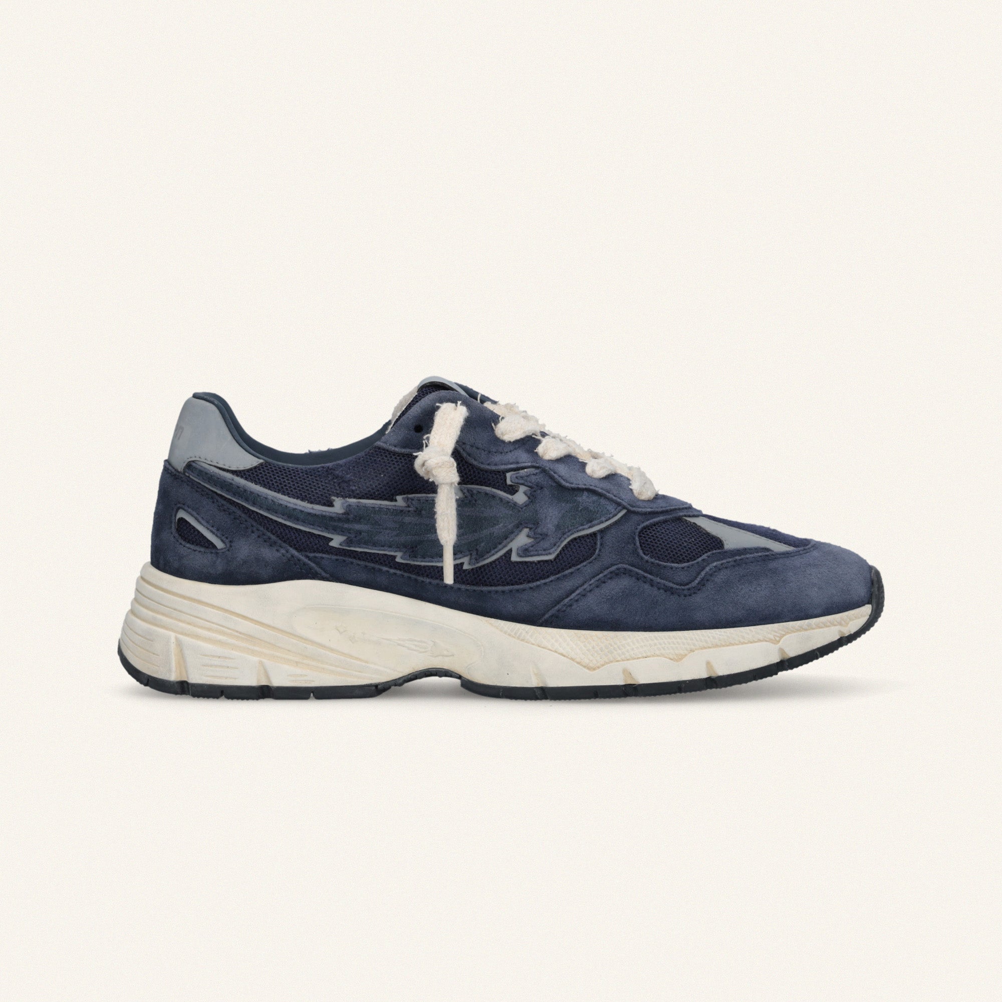Entjpn Run Rocket running sneakers in dark blue suede and mesh