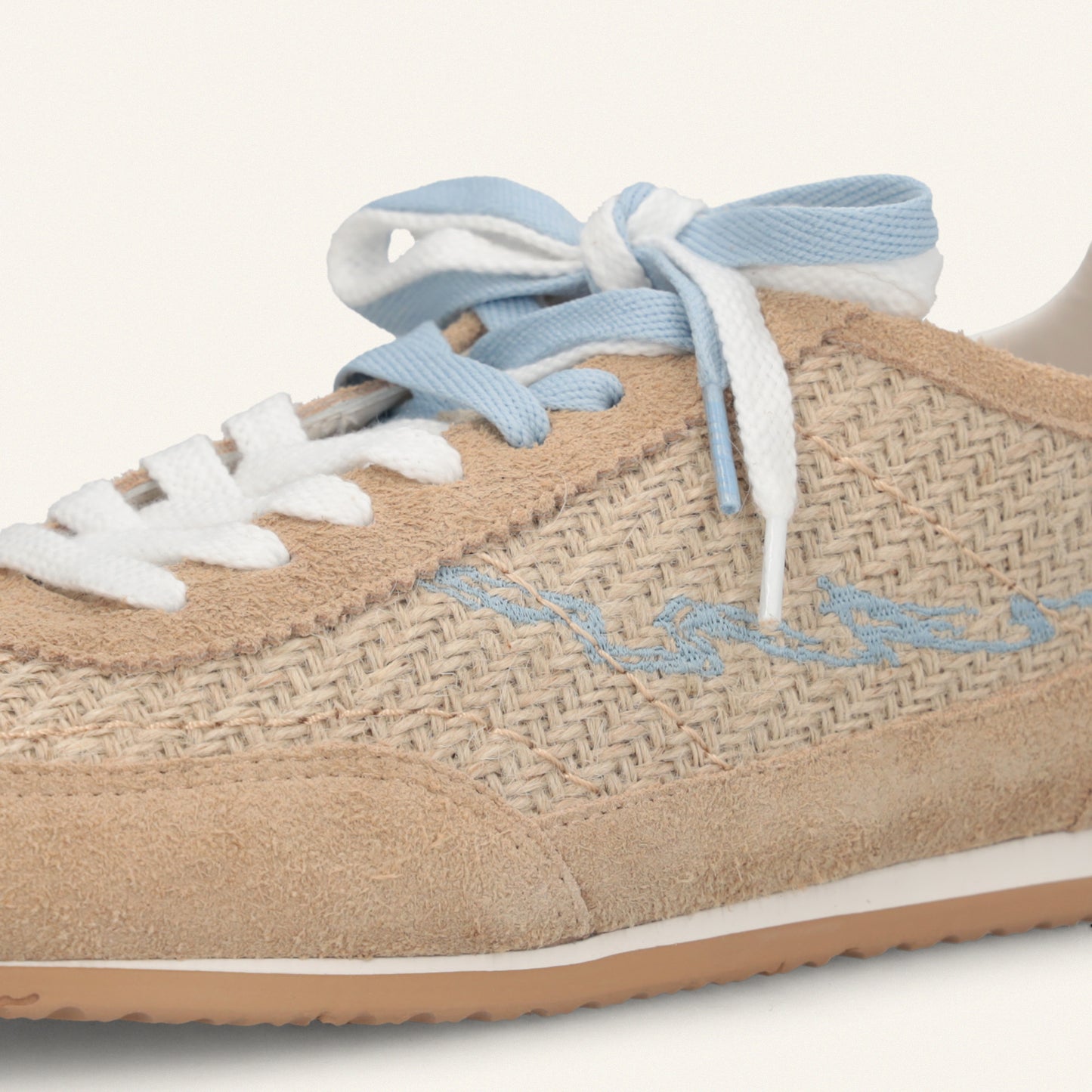 ENTJPN 61 – beige sneakers in suede leather and raffia