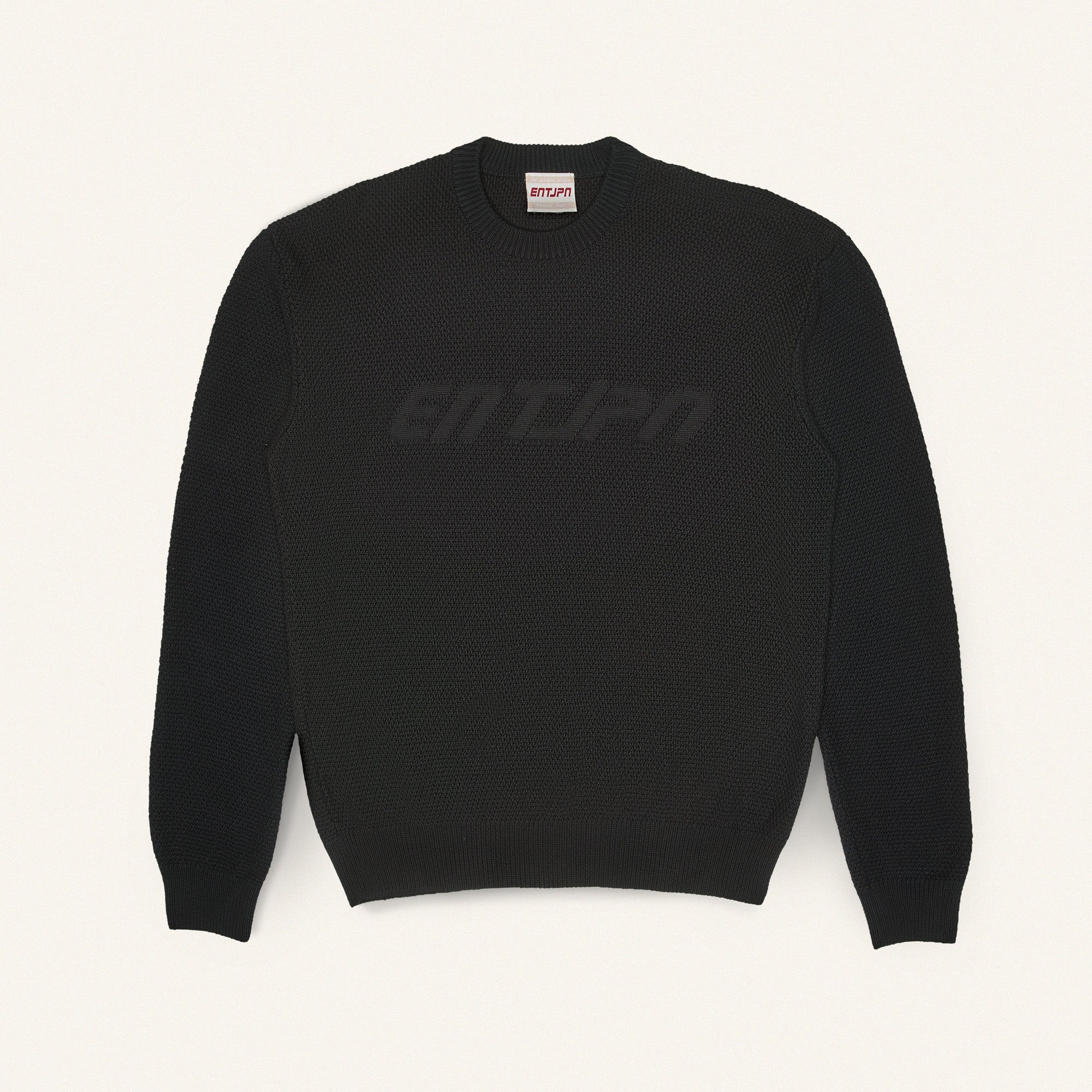 Maglione in cotone color nero con logo ENTJPN