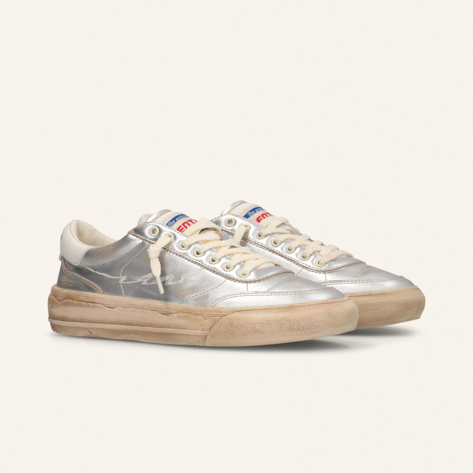 ENTJPN 75 – Sneaker in pelle laminata silver
