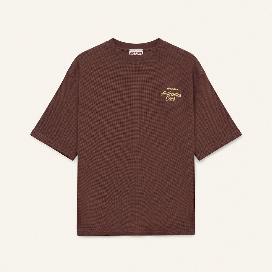 T-shirt in cotone waffle marrone ENTJPN Authentics Club image