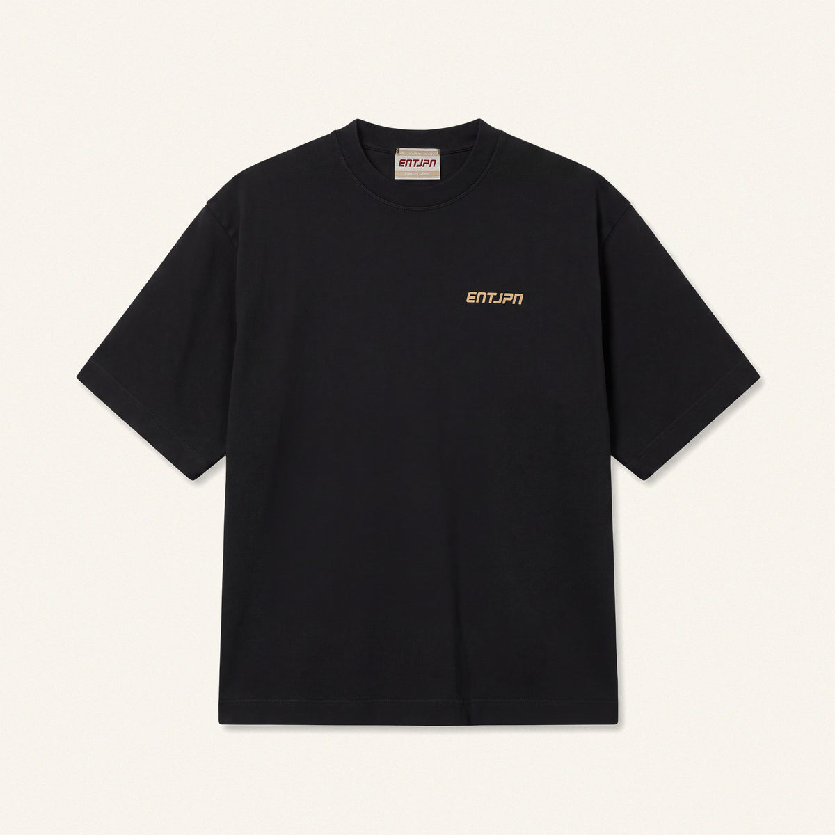 T-shirt in cotone nera con stampa 'ENTJPN 1975 Tokyo'