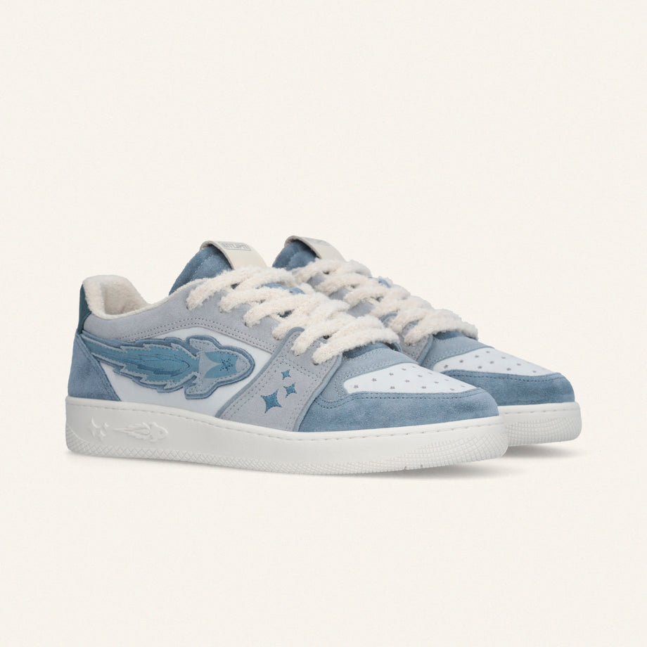 Entjpn Egg Rocket – Sky nubuck and suede sneakers