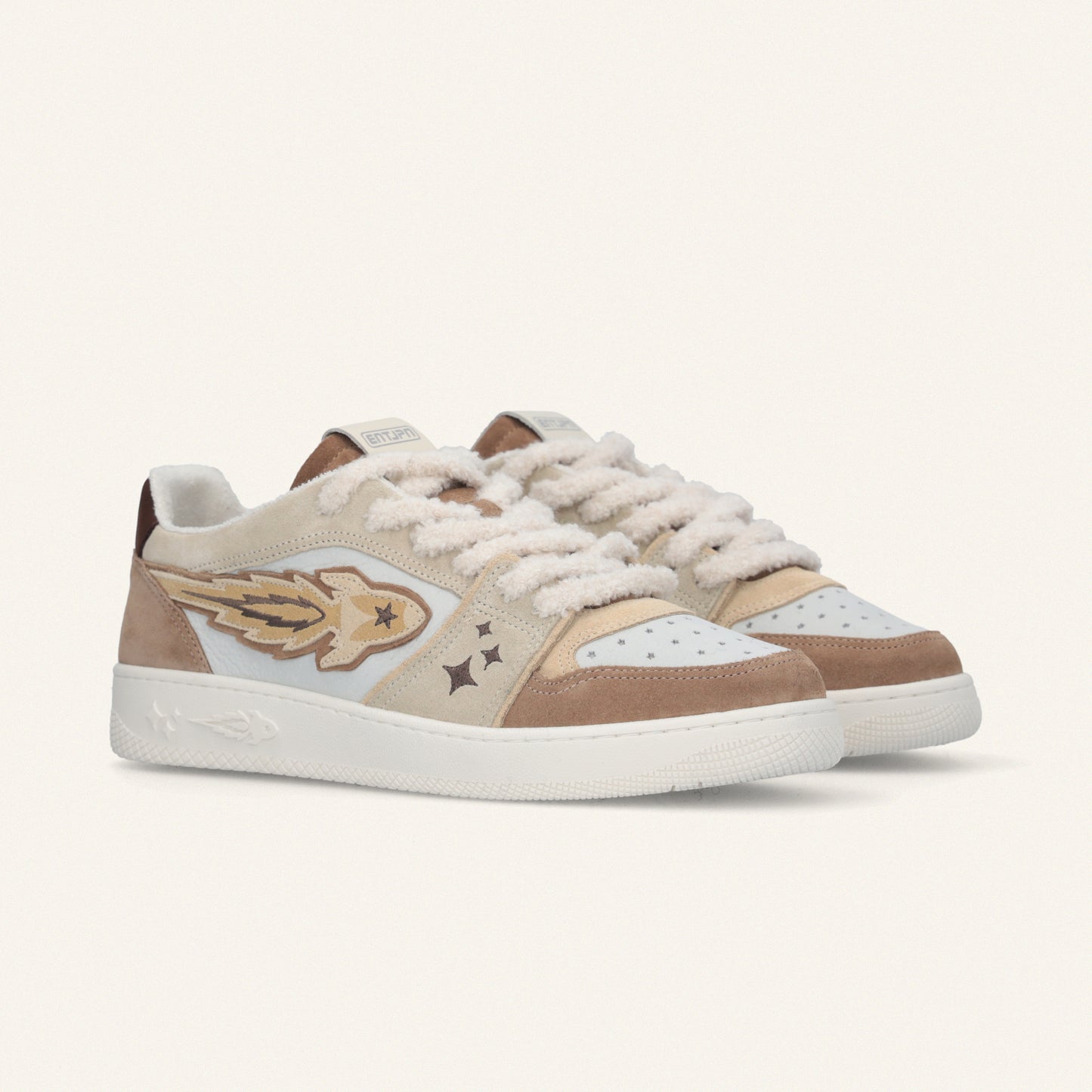 Entjpn Egg Rocket - sneakers in suede sabbia e marrone