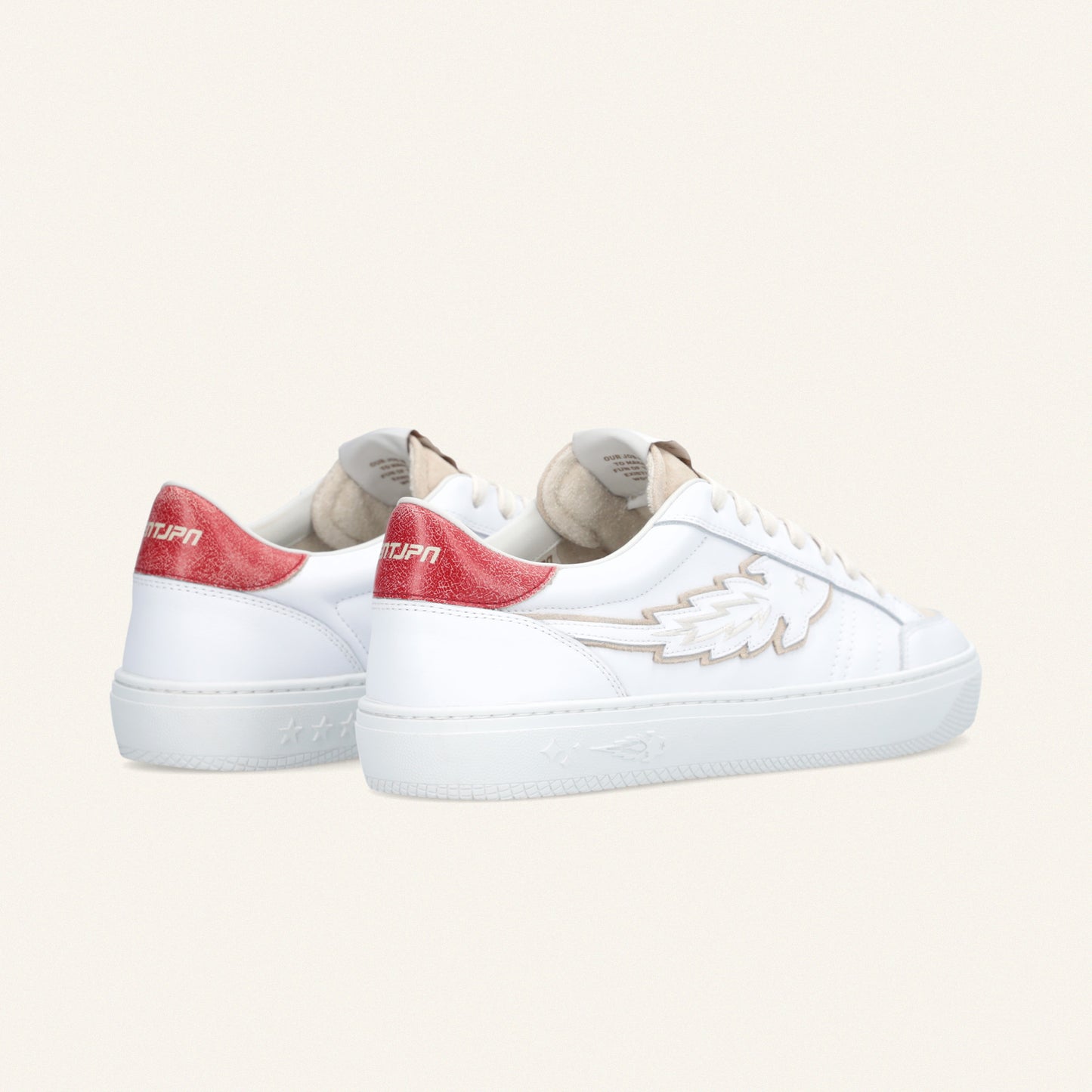 Entjpn Jupiter Rocket - sneakers in pelle bianca con talloncino rosso