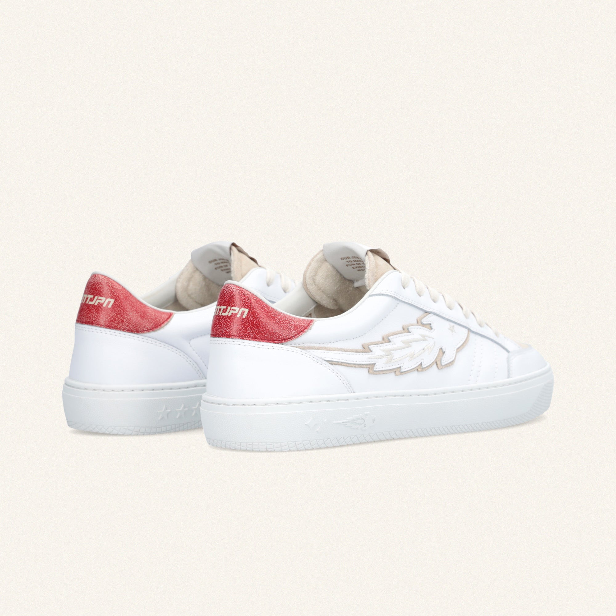 Entjpn Jupiter Rocket - sneakers in pelle bianca con talloncino rosso