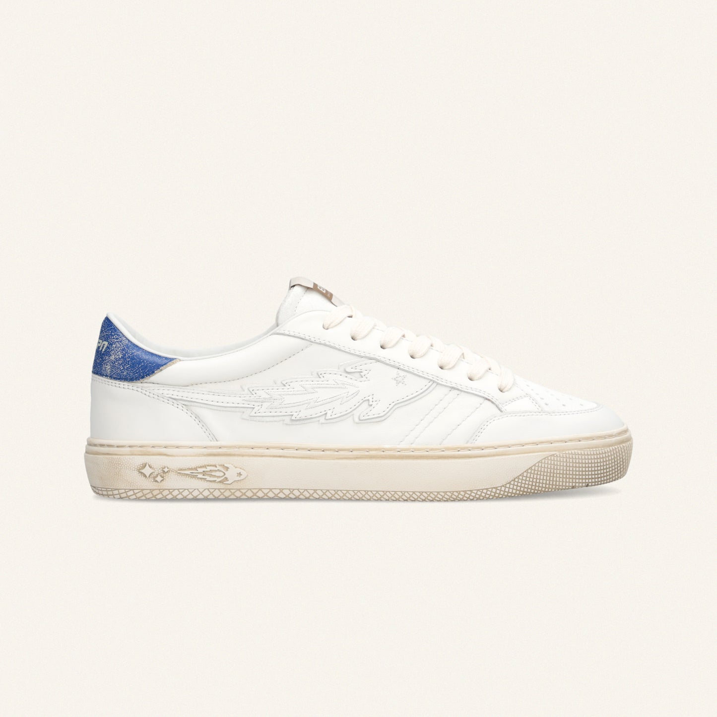 Entjpn Jupiter Rocket - sneakers in pelle bianca con talloncino blu