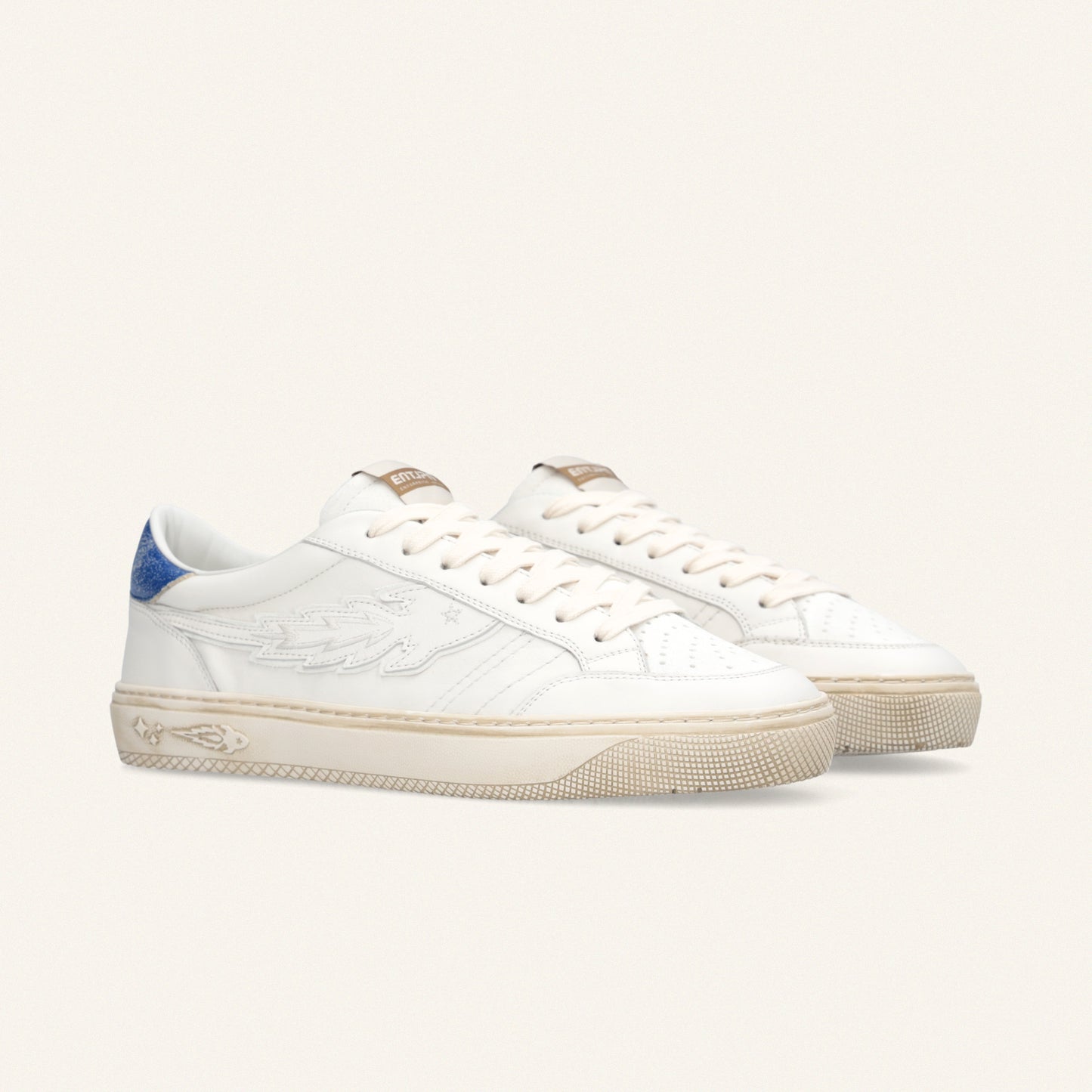 Entjpn Jupiter Rocket - sneakers in pelle bianca con talloncino blu