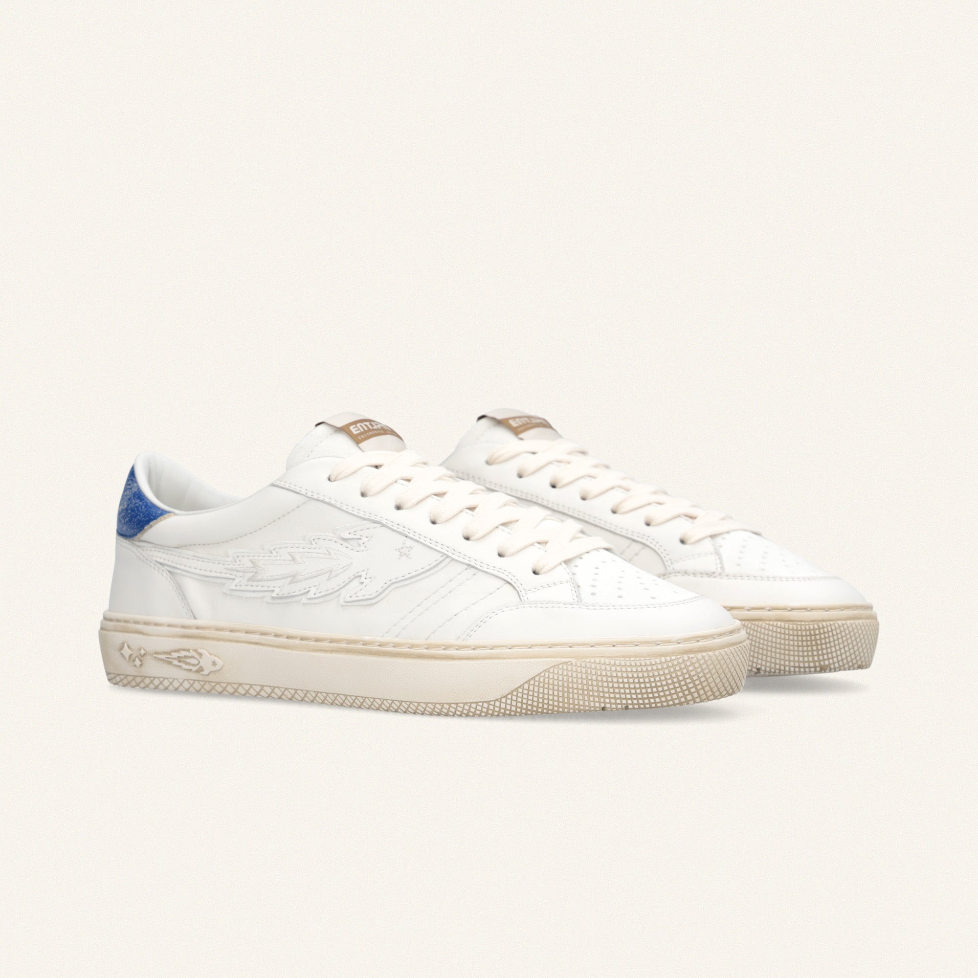 Entjpn Jupiter Rocket - sneakers in pelle bianca con talloncino blu