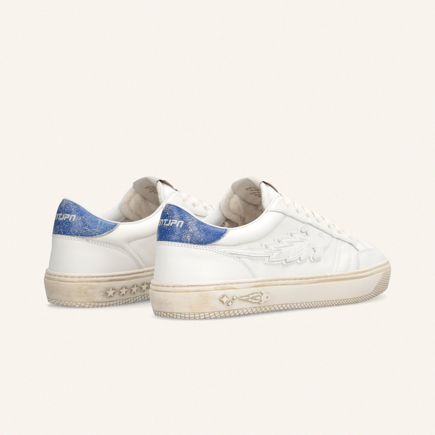 Entjpn Jupiter Rocket - sneakers in pelle bianca con talloncino blu