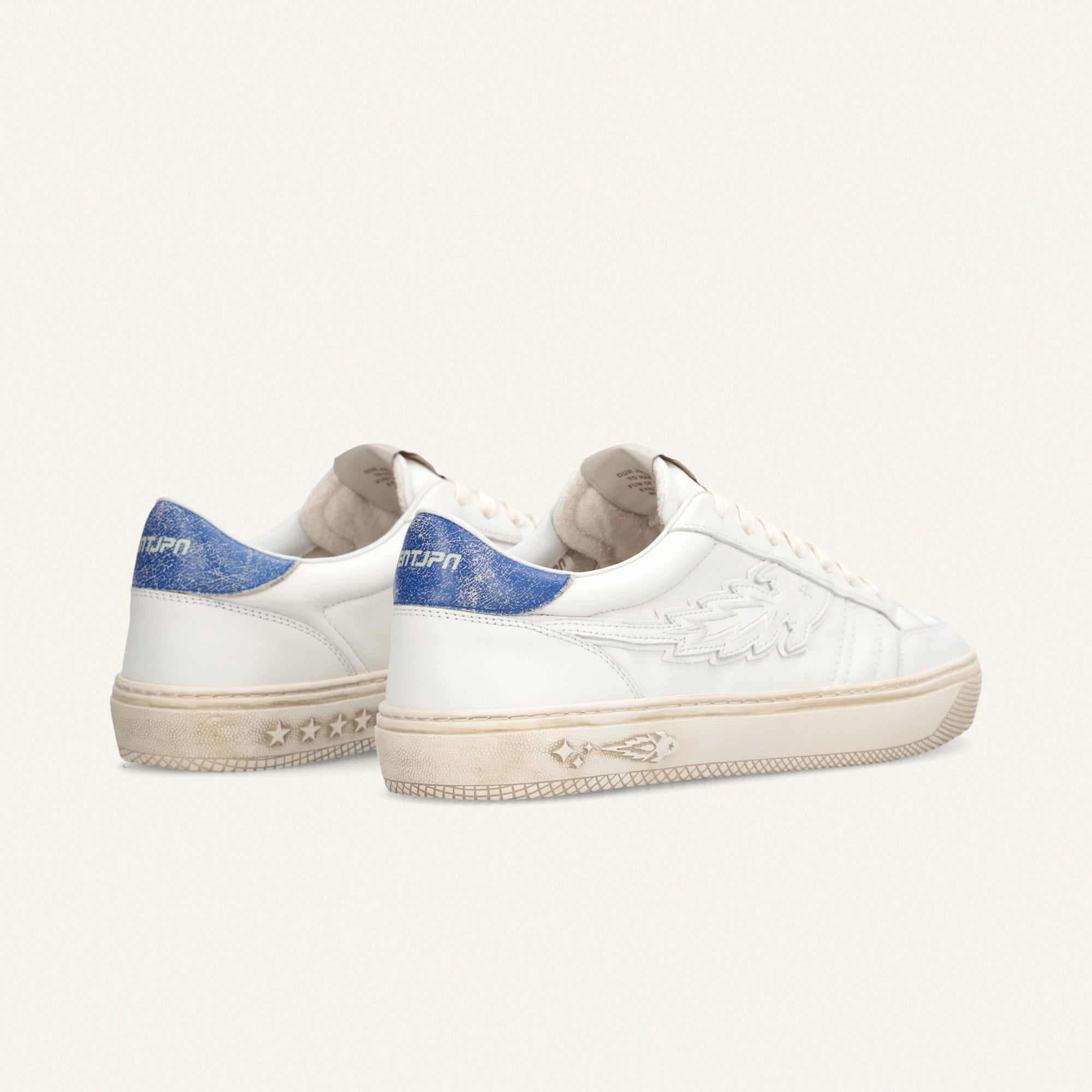 Entjpn Jupiter Rocket - sneakers in pelle bianca con talloncino blu