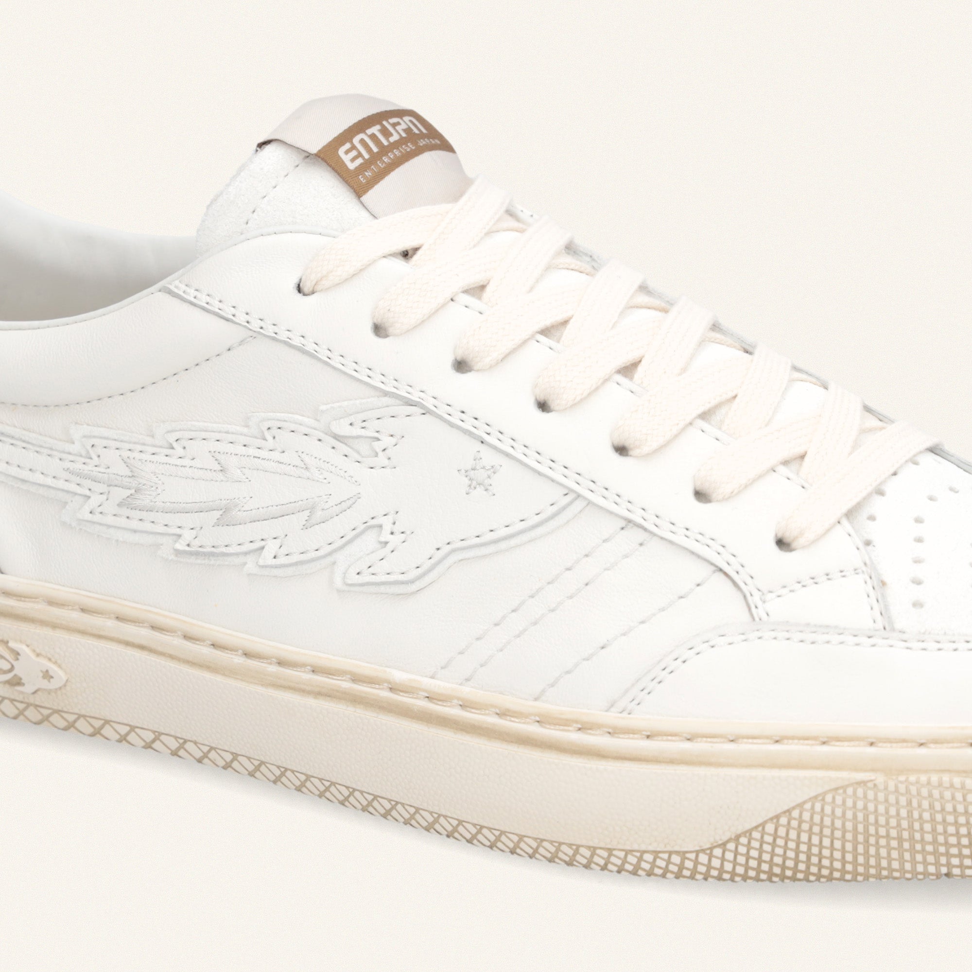 Entjpn Jupiter Rocket - sneakers in pelle bianca con talloncino blu