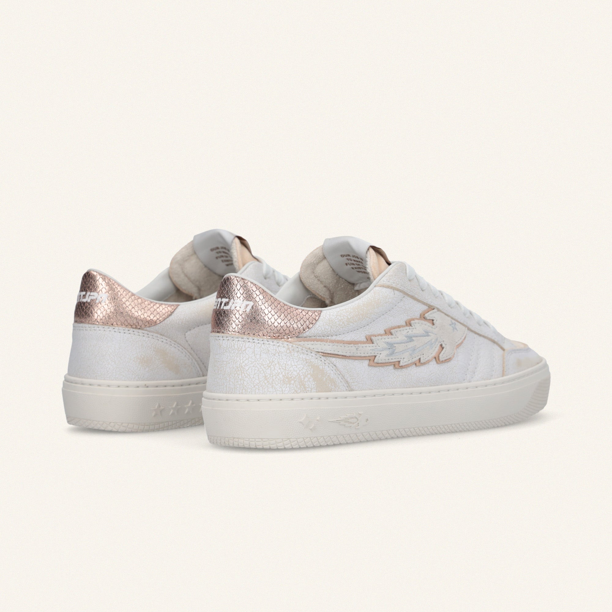 Entjpn Jupiter Rocket - sneakers in pelle con talloncino gold rose