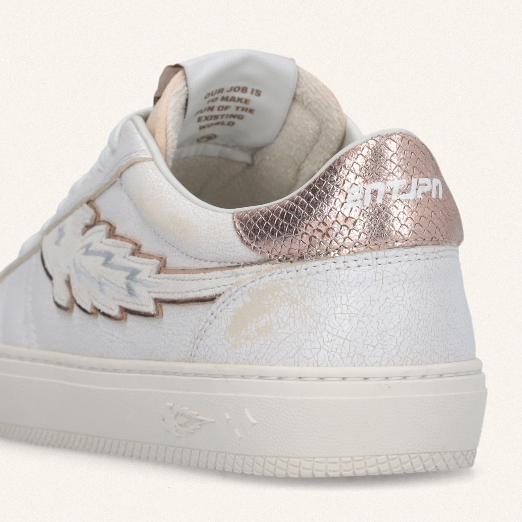 Entjpn Jupiter Rocket - sneakers in pelle con talloncino gold rose