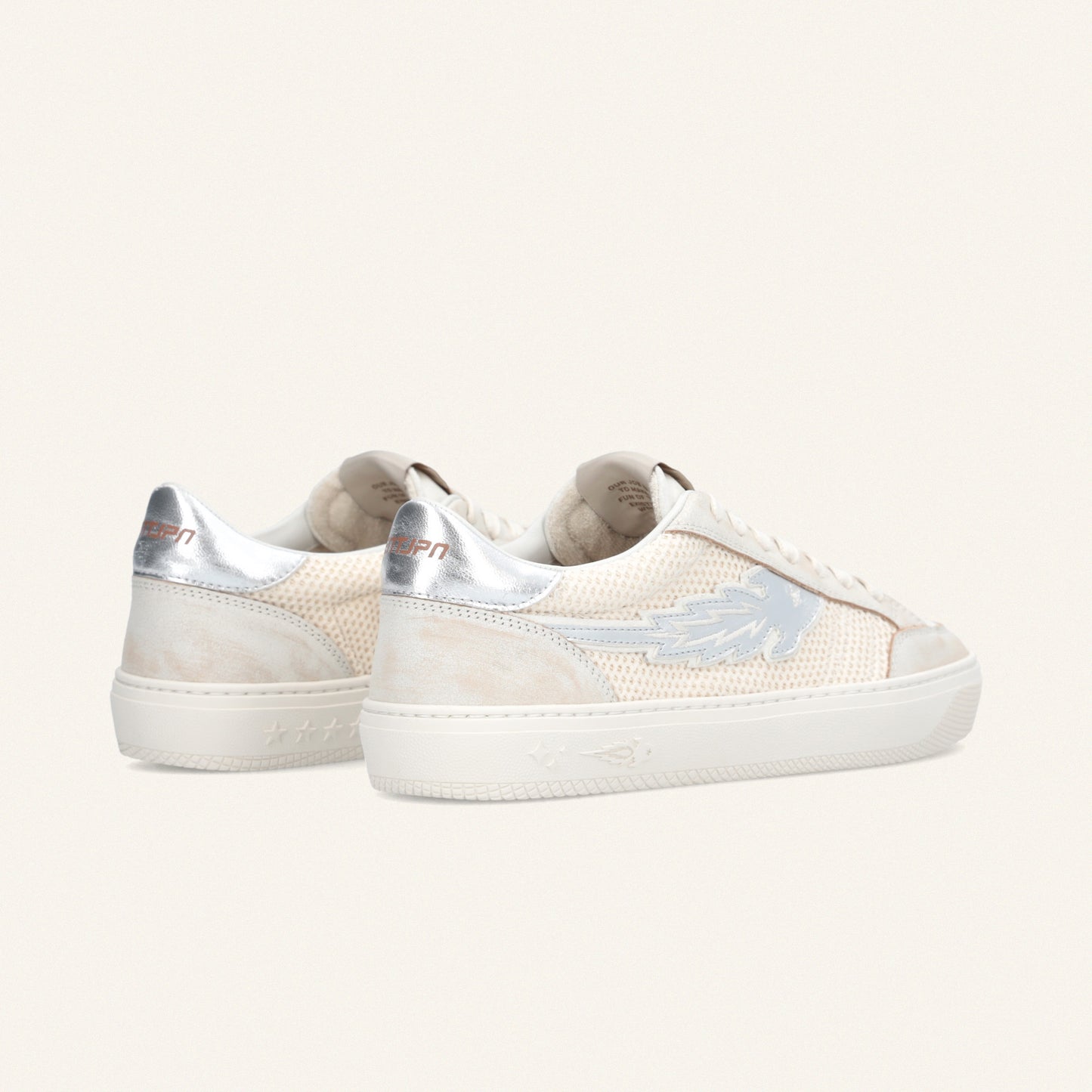 Entjpn Jupiter Rocket – leather sneakers with silver rocket logo