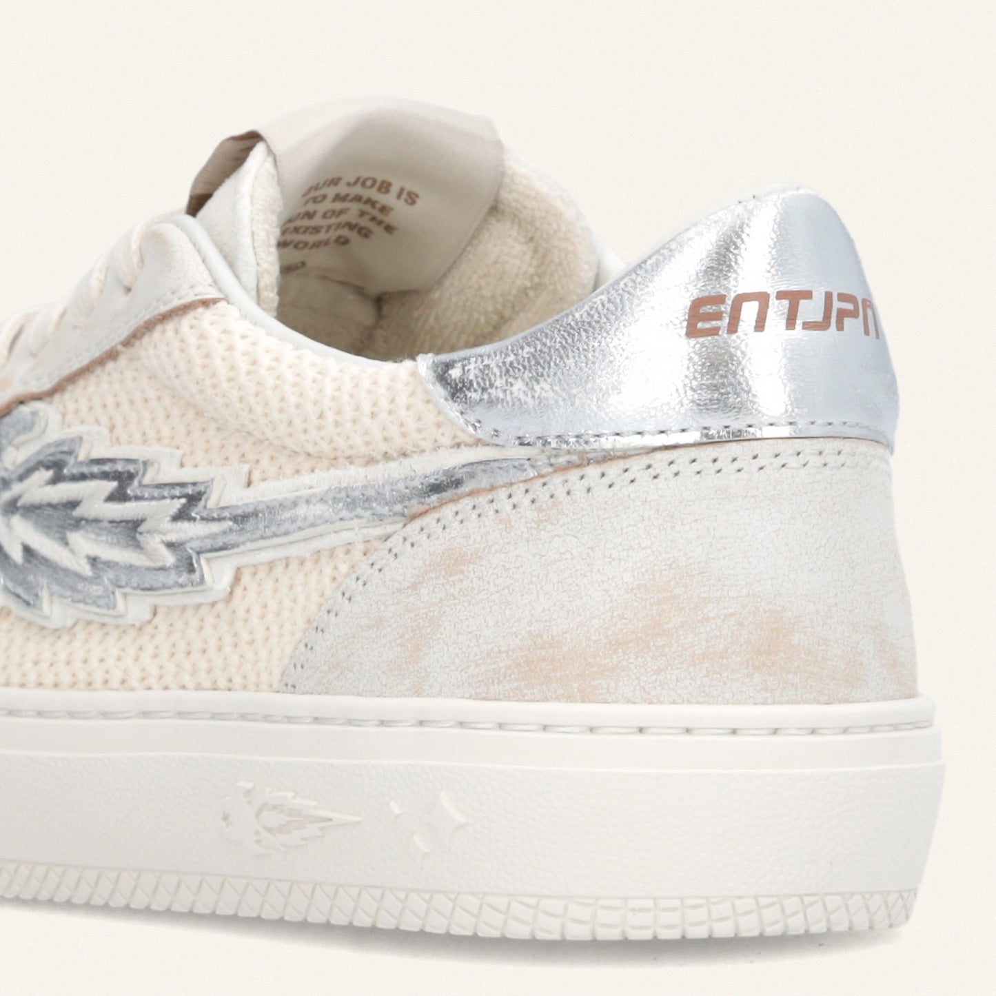 Entjpn Jupiter Rocket – leather sneakers with silver rocket logo