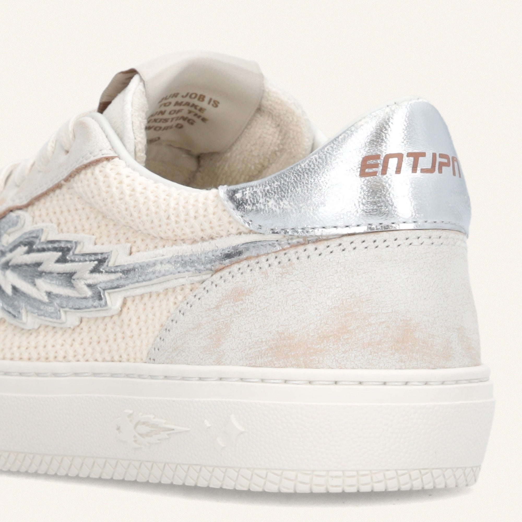 Entjpn Jupiter Rocket – leather sneakers with silver rocket logo