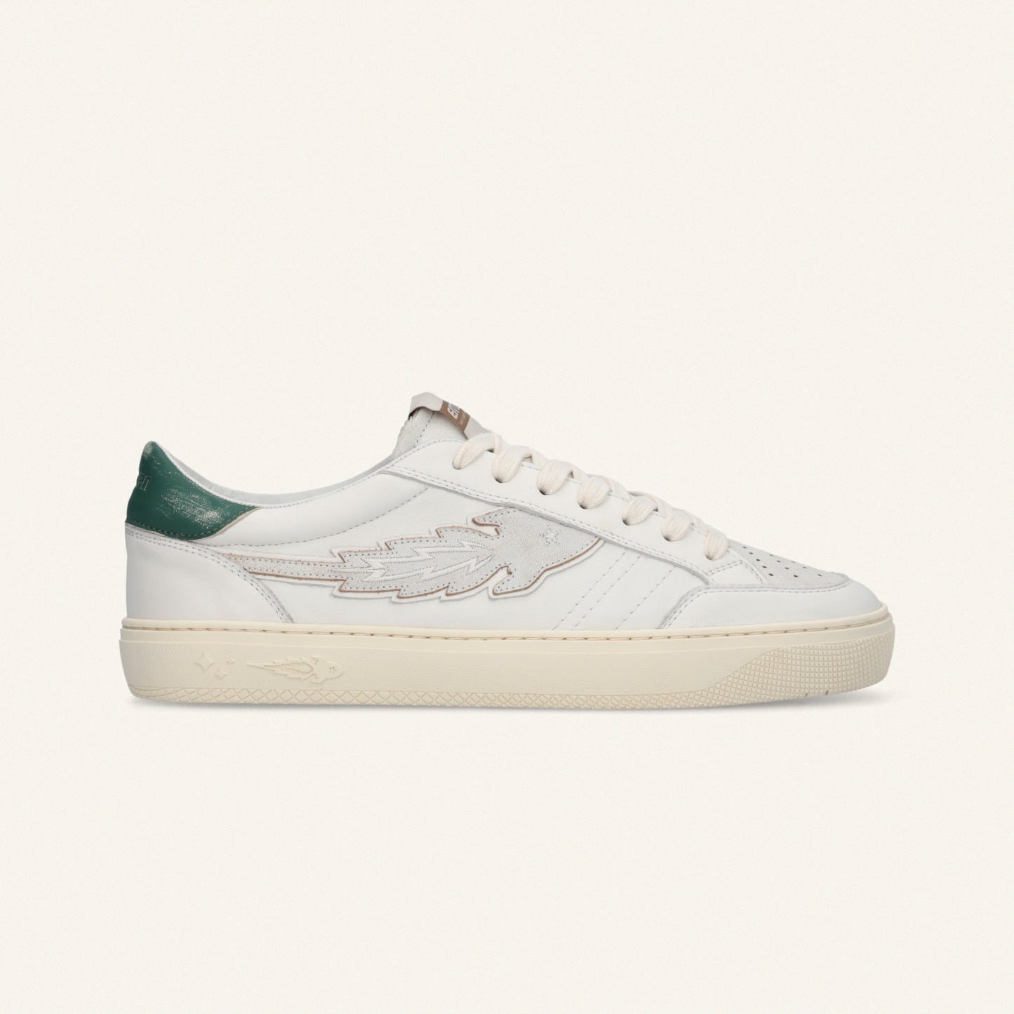 Entjpn Jupiter Rocket - sneakers in pelle bianca con talloncino verde