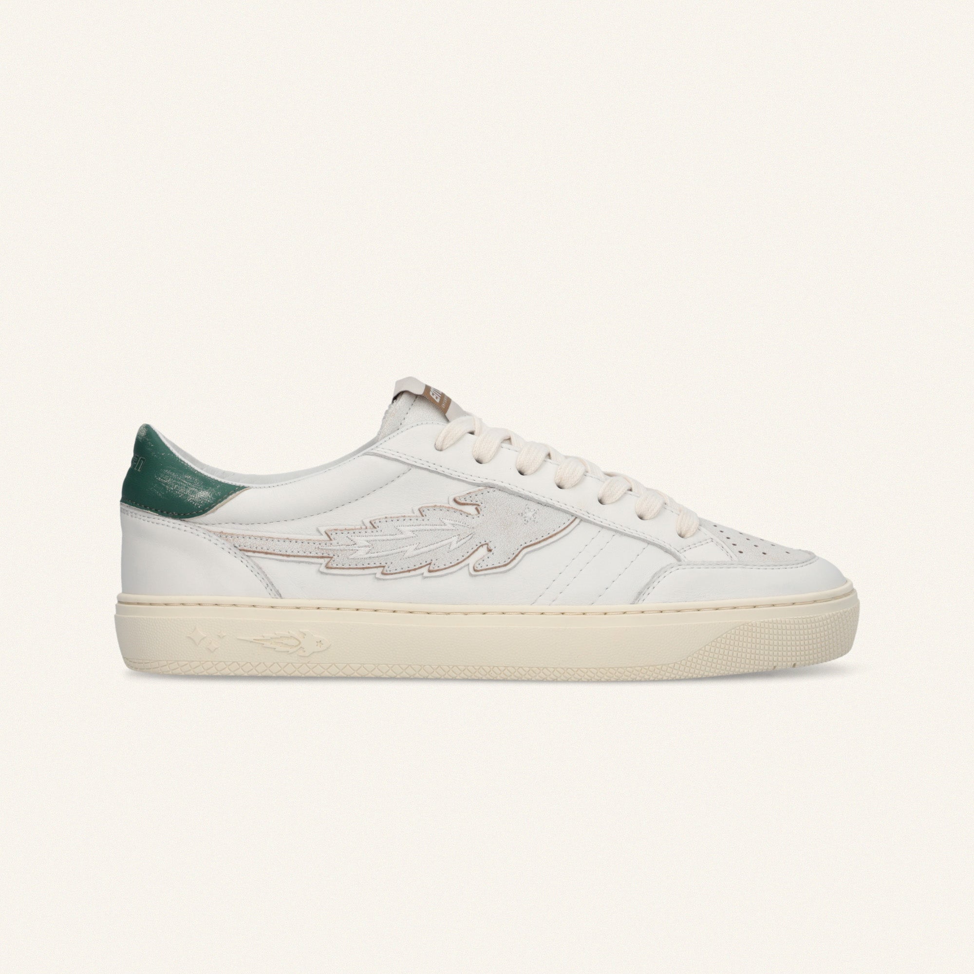Entjpn Jupiter Rocket - sneakers in pelle bianca con talloncino verde