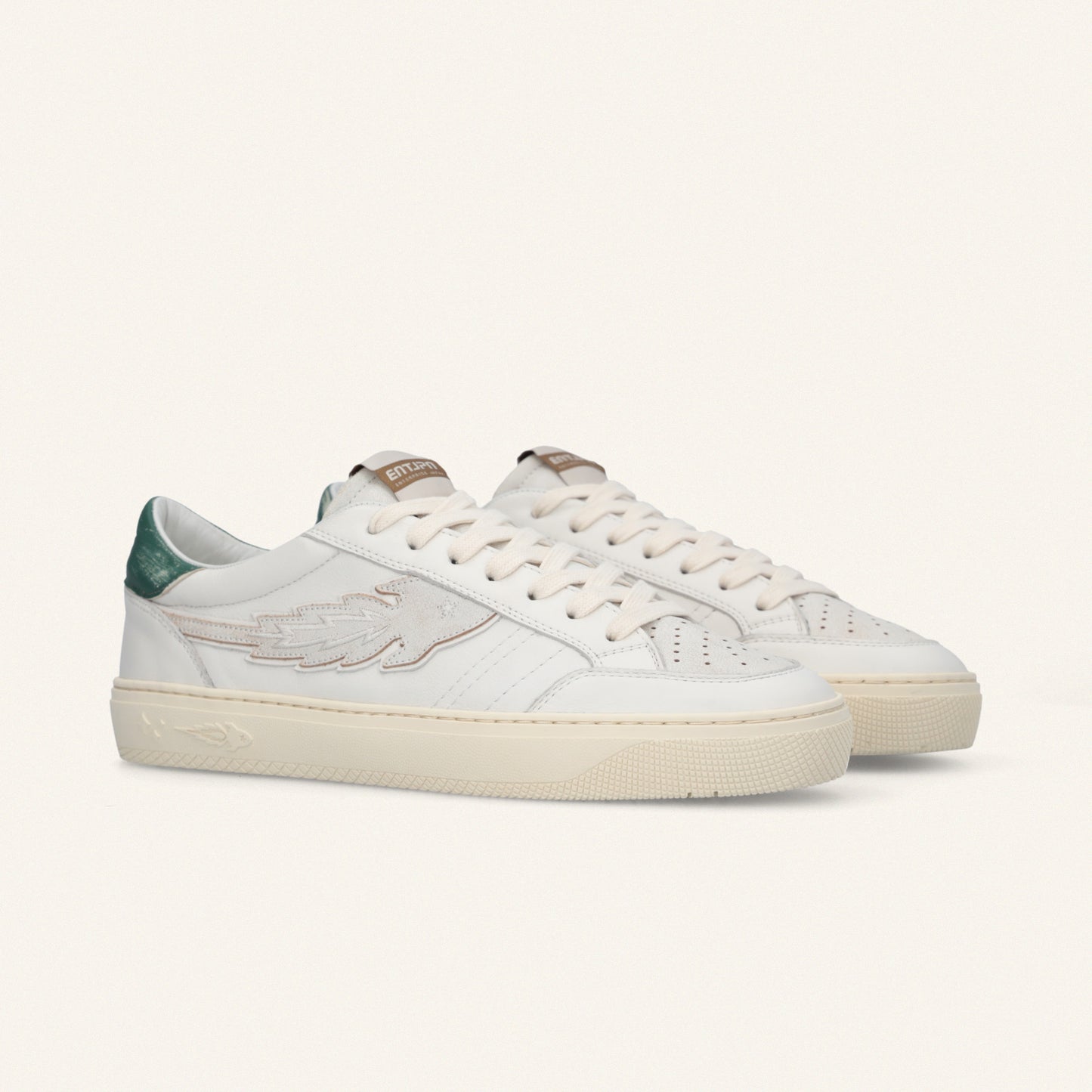 Entjpn Jupiter Rocket - sneakers in pelle bianca con talloncino verde