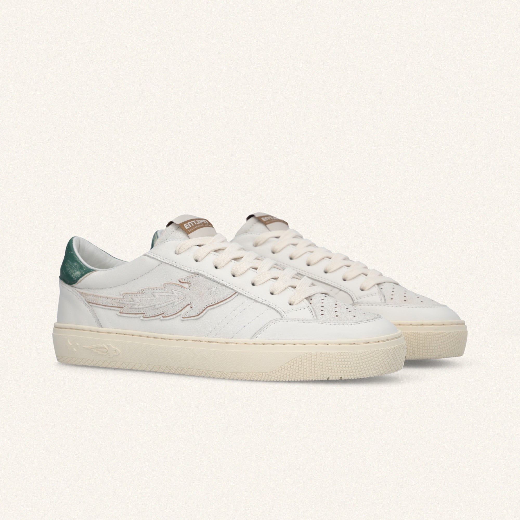 Entjpn Jupiter Rocket - sneakers in pelle bianca con talloncino verde