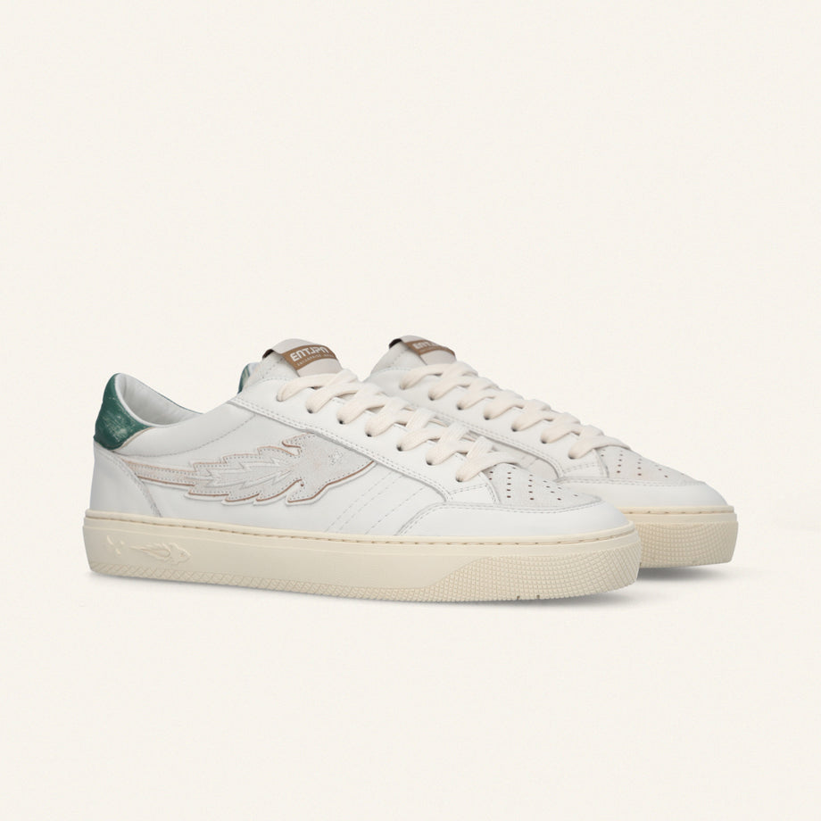 Entjpn Jupiter Rocket - sneakers in pelle bianca con talloncino verde