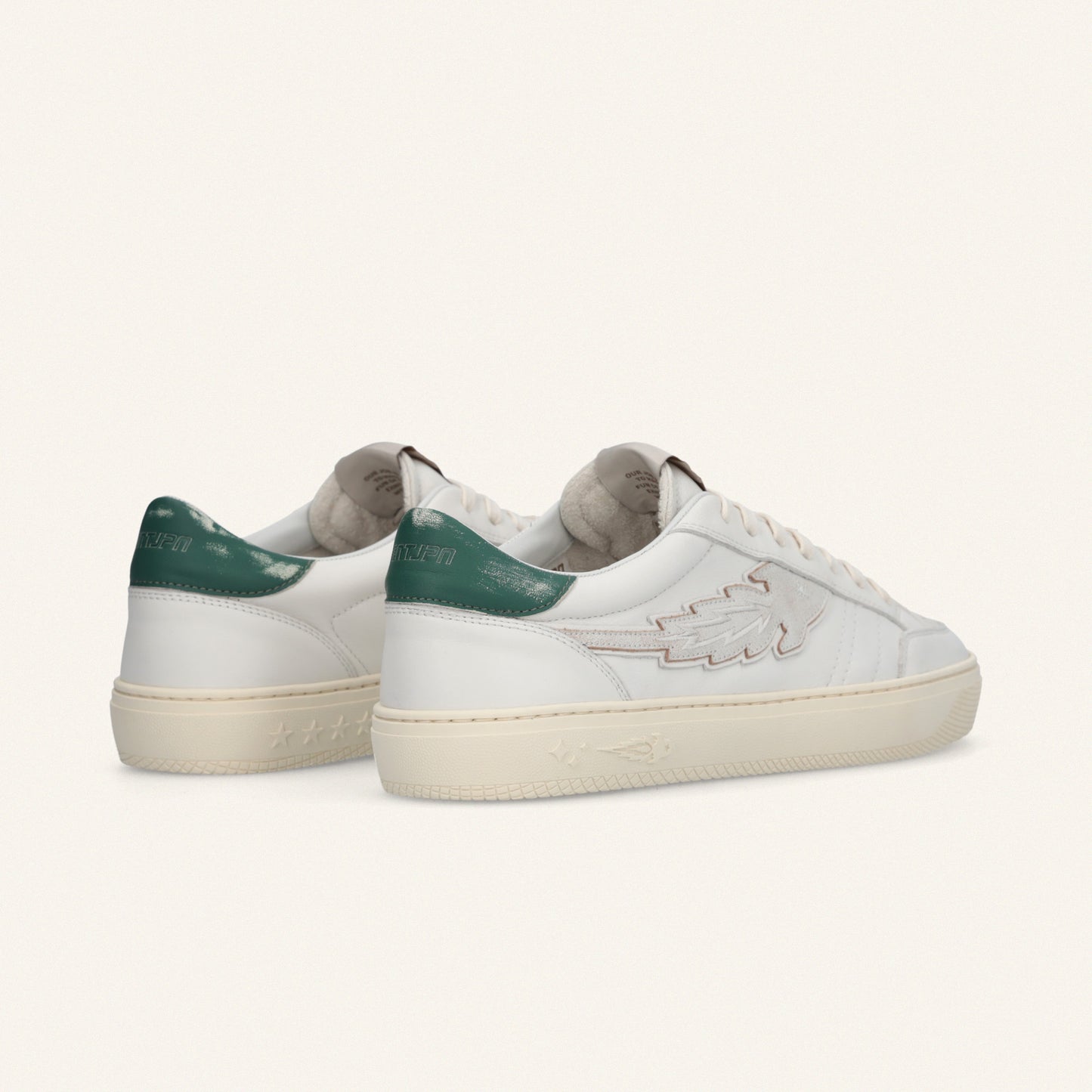 Entjpn Jupiter Rocket - sneakers in pelle bianca con talloncino verde