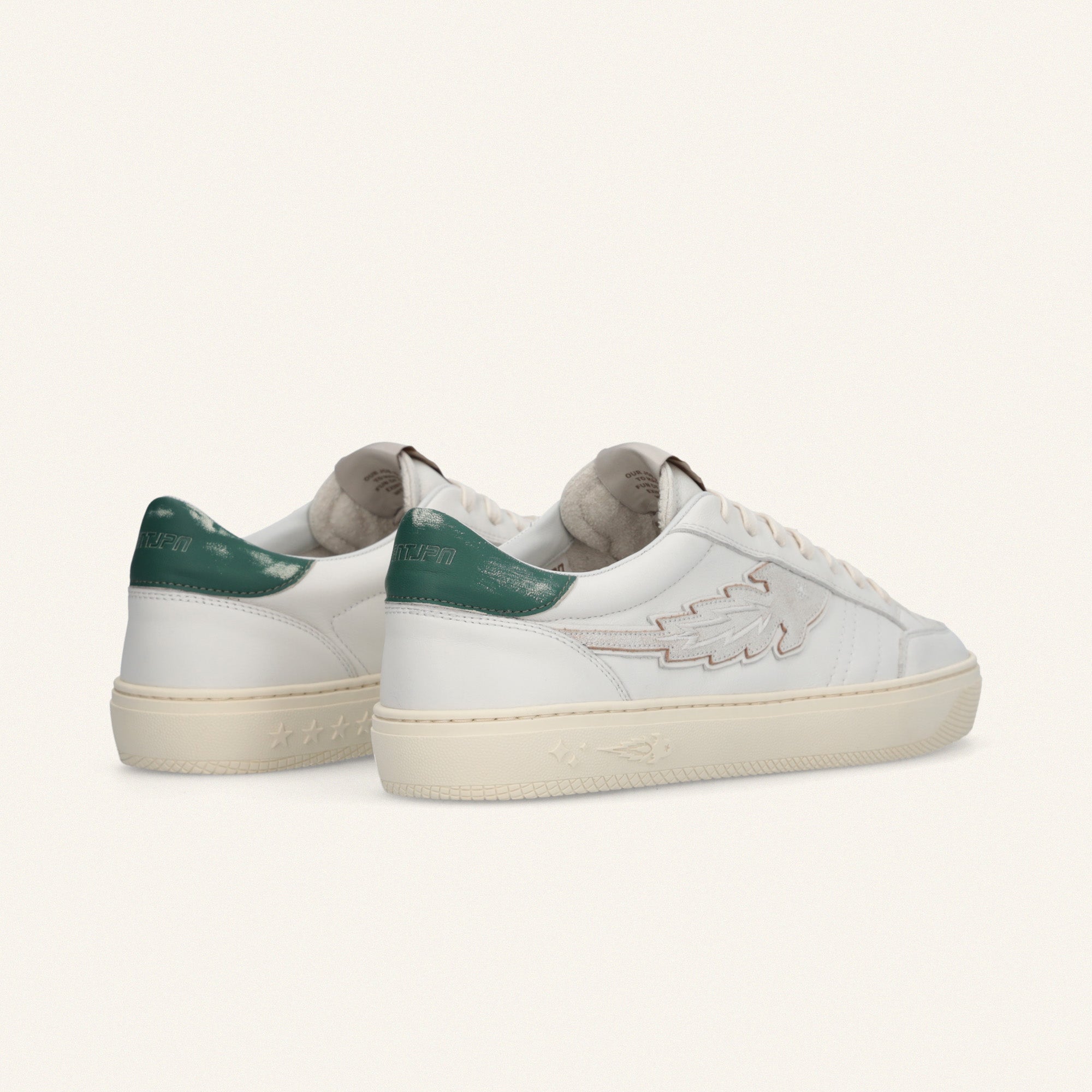 Entjpn Jupiter Rocket - sneakers in pelle bianca con talloncino verde