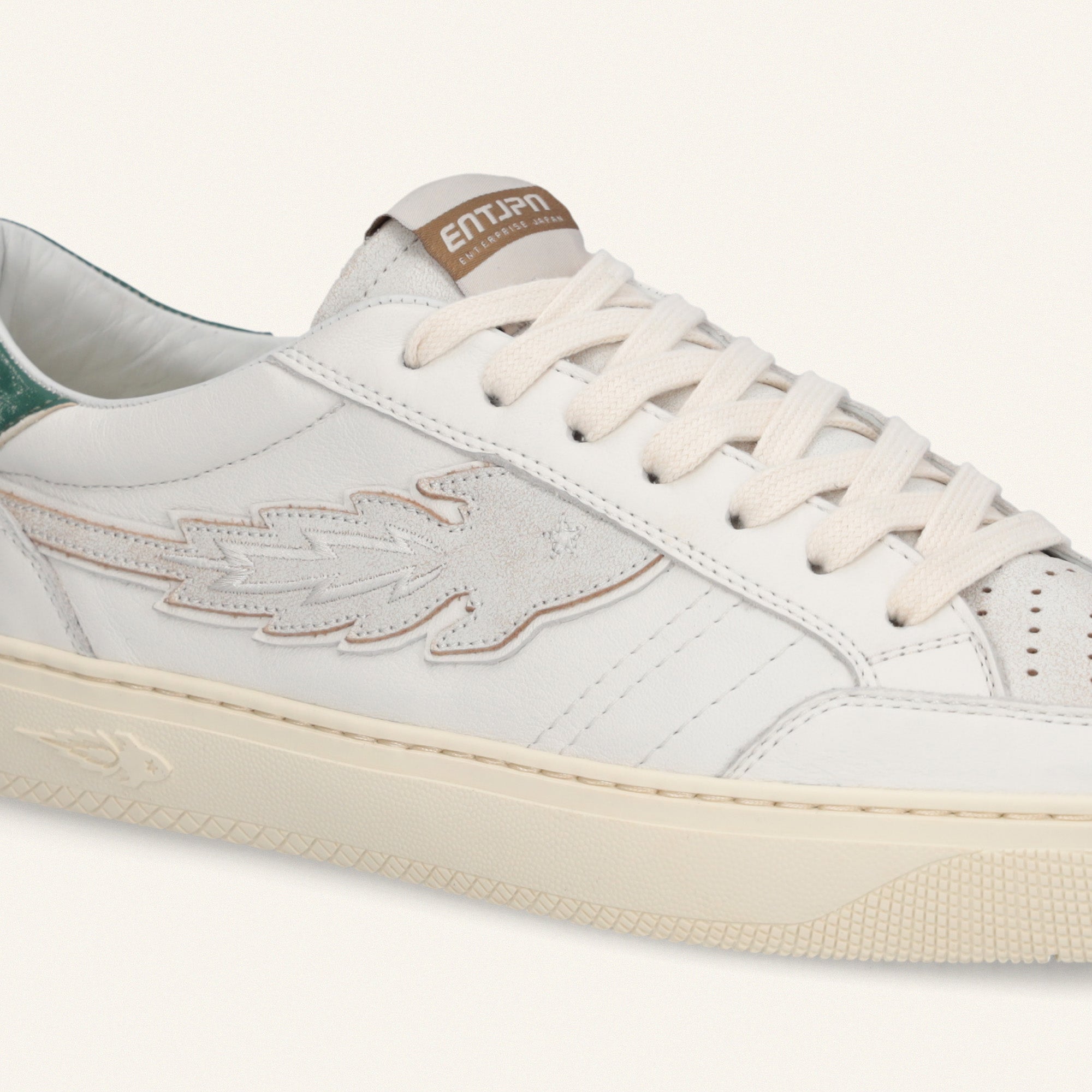 ENTJPN Jupiter Rocket – White Leather Sneaker with EJ Rocket Logo
