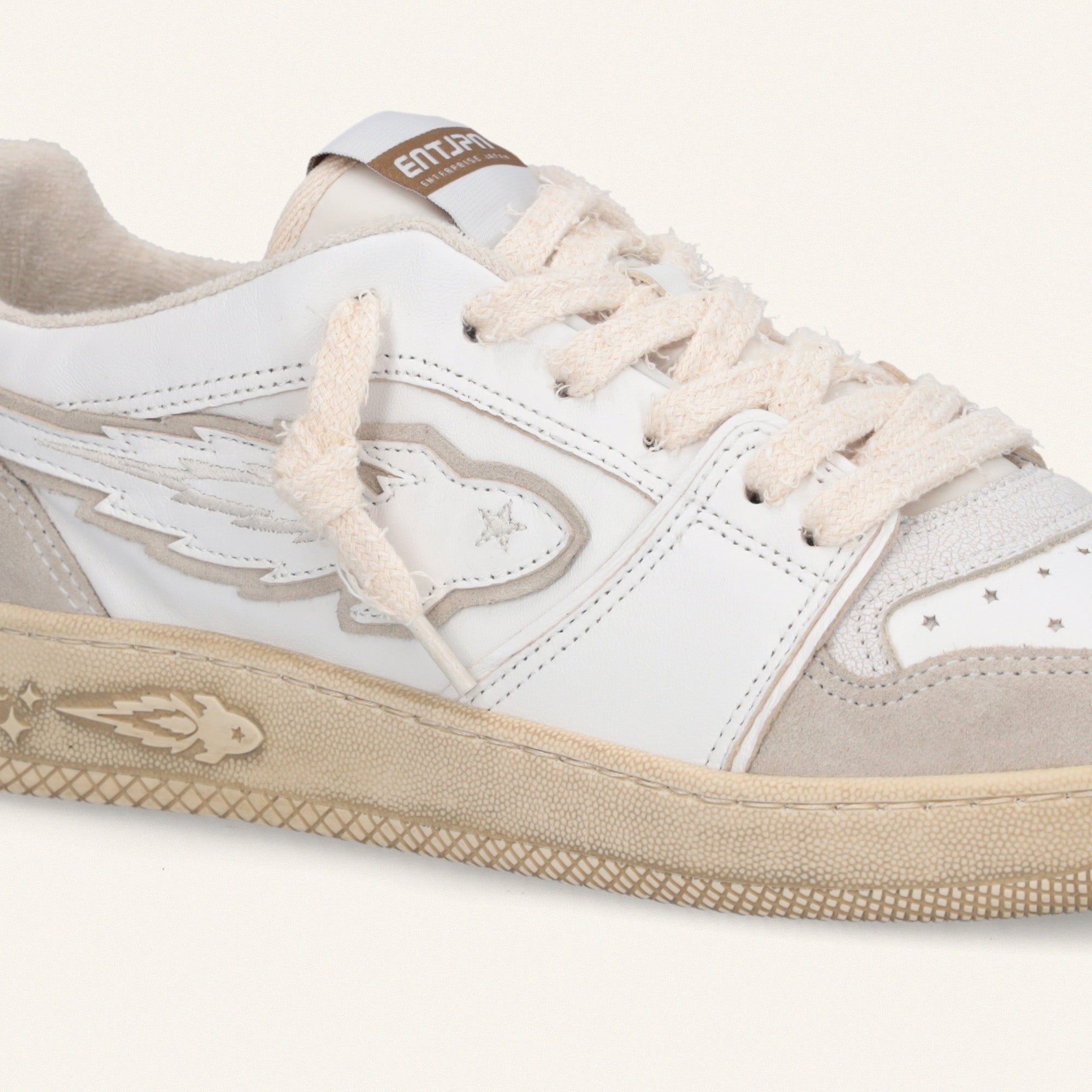 Entjpn Egg Rocket – white leather and suede sneakers