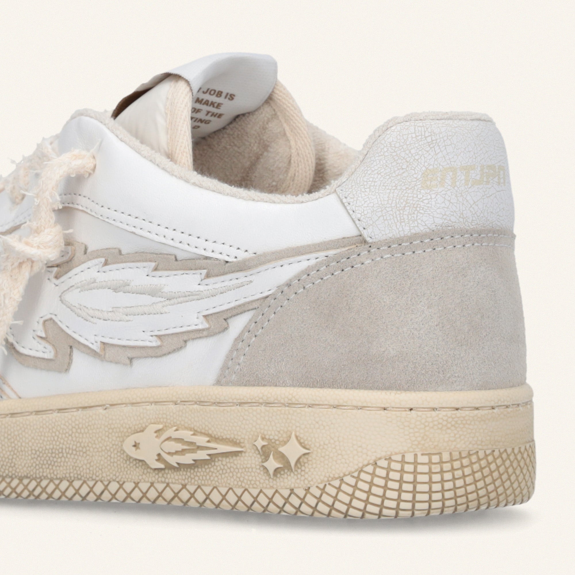 Entjpn Egg Rocket – white leather and suede sneakers