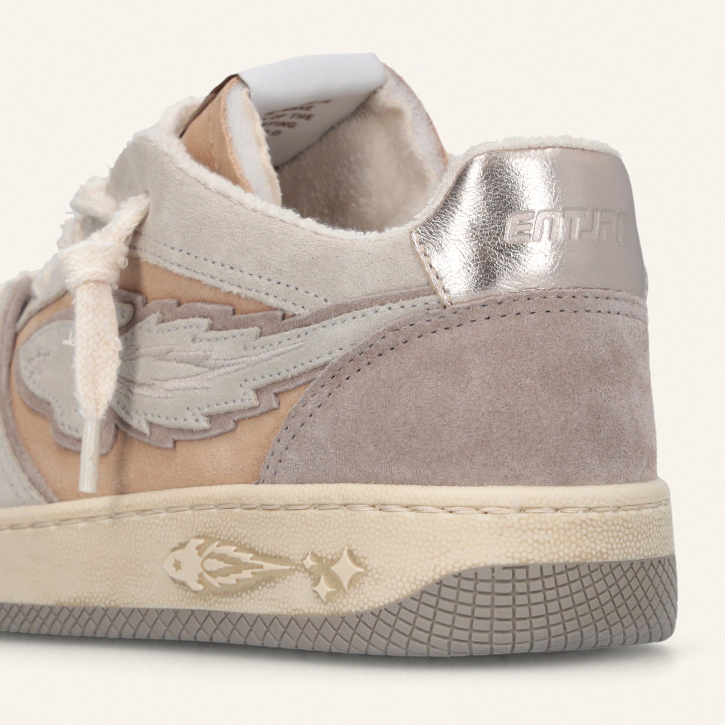 Entjpn Egg Rocket – blush sneakers in suede and laminate