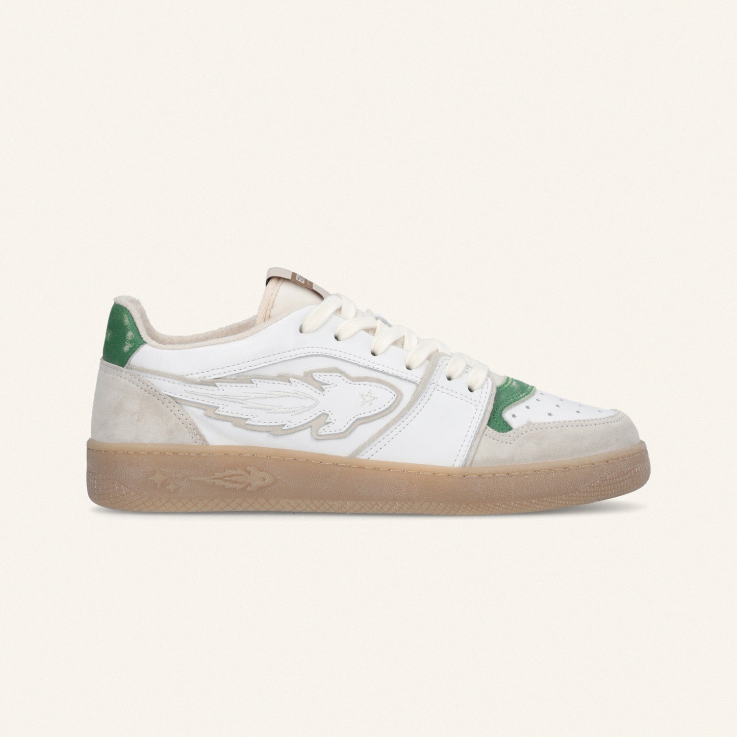 Entjpn Egg Rocket – leather sneakers with green details
