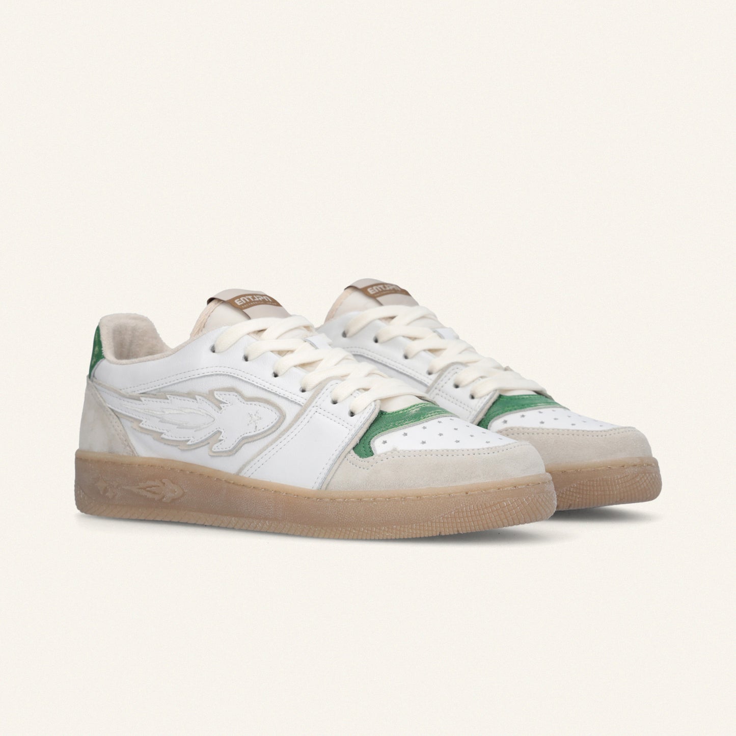 Entjpn Egg Rocket – leather sneakers with green details