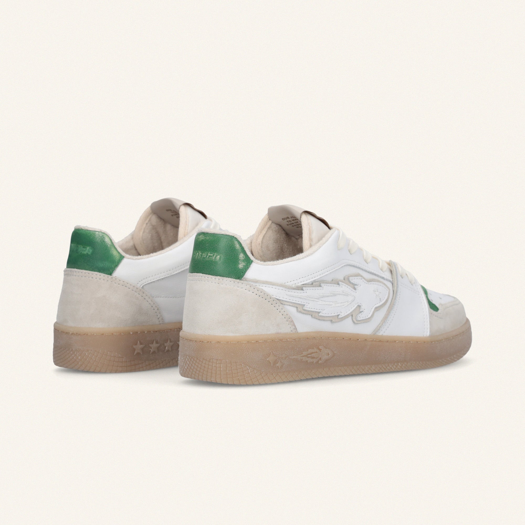 Entjpn Egg Rocket – leather sneakers with green details
