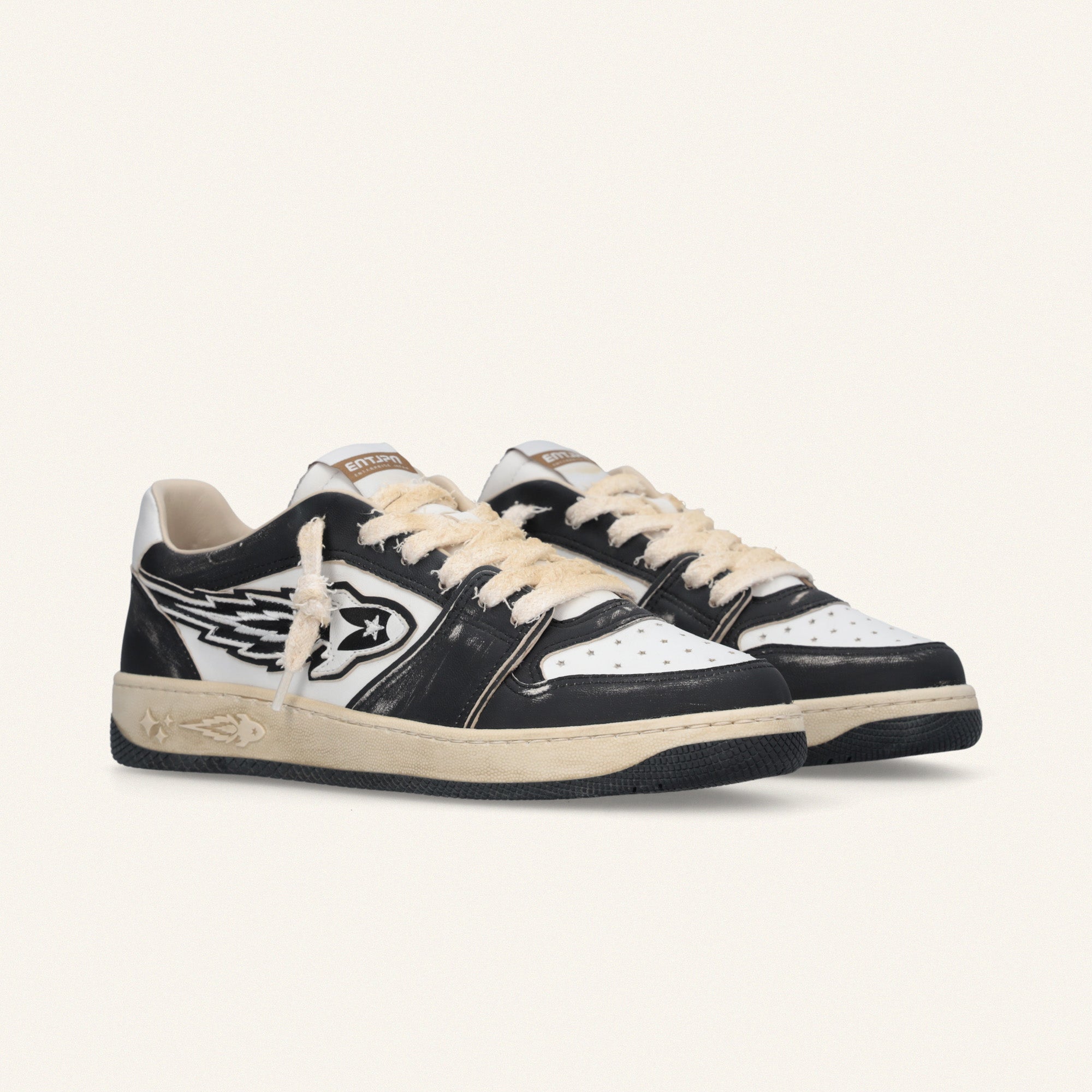 Entjpn Egg Rocket - sneakers vintage in pelle bianche e nere
