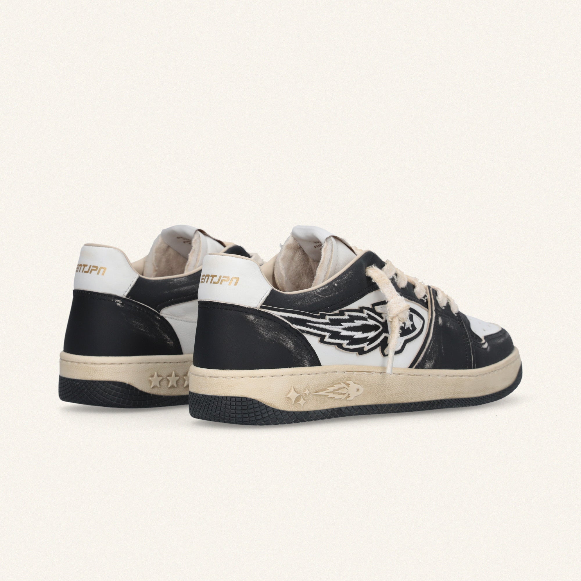 Entjpn Egg Rocket - sneakers vintage in pelle bianche e nere