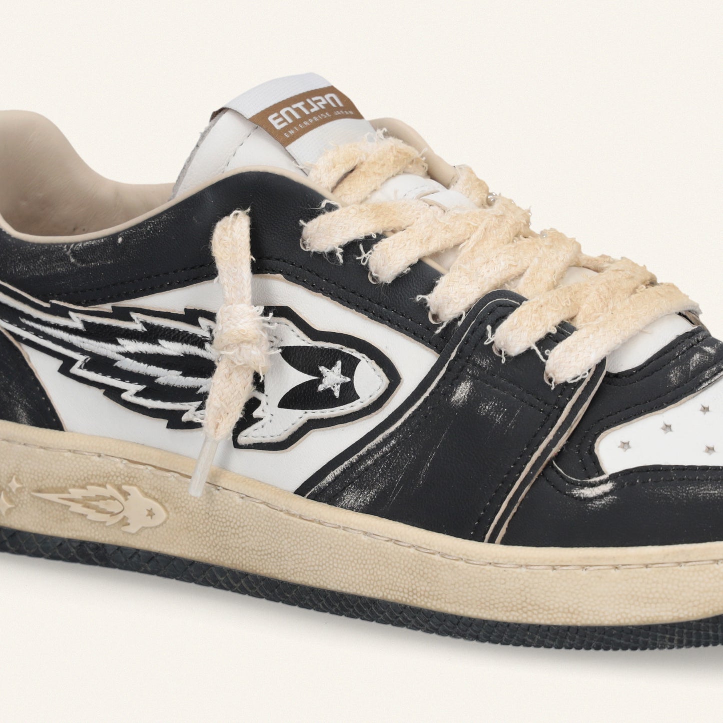Entjpn Egg Rocket - sneakers vintage in pelle bianche e nere