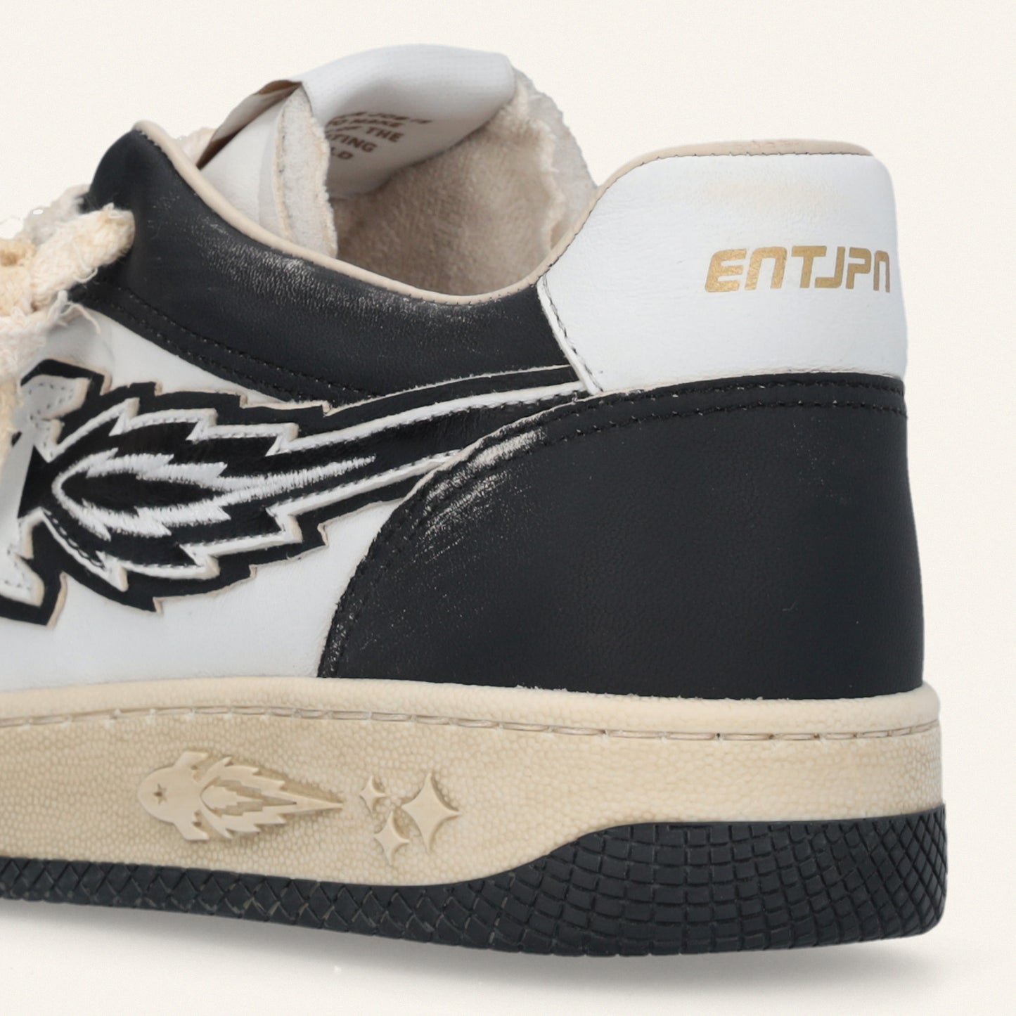 Entjpn Egg Rocket - sneakers vintage in pelle bianche e nere