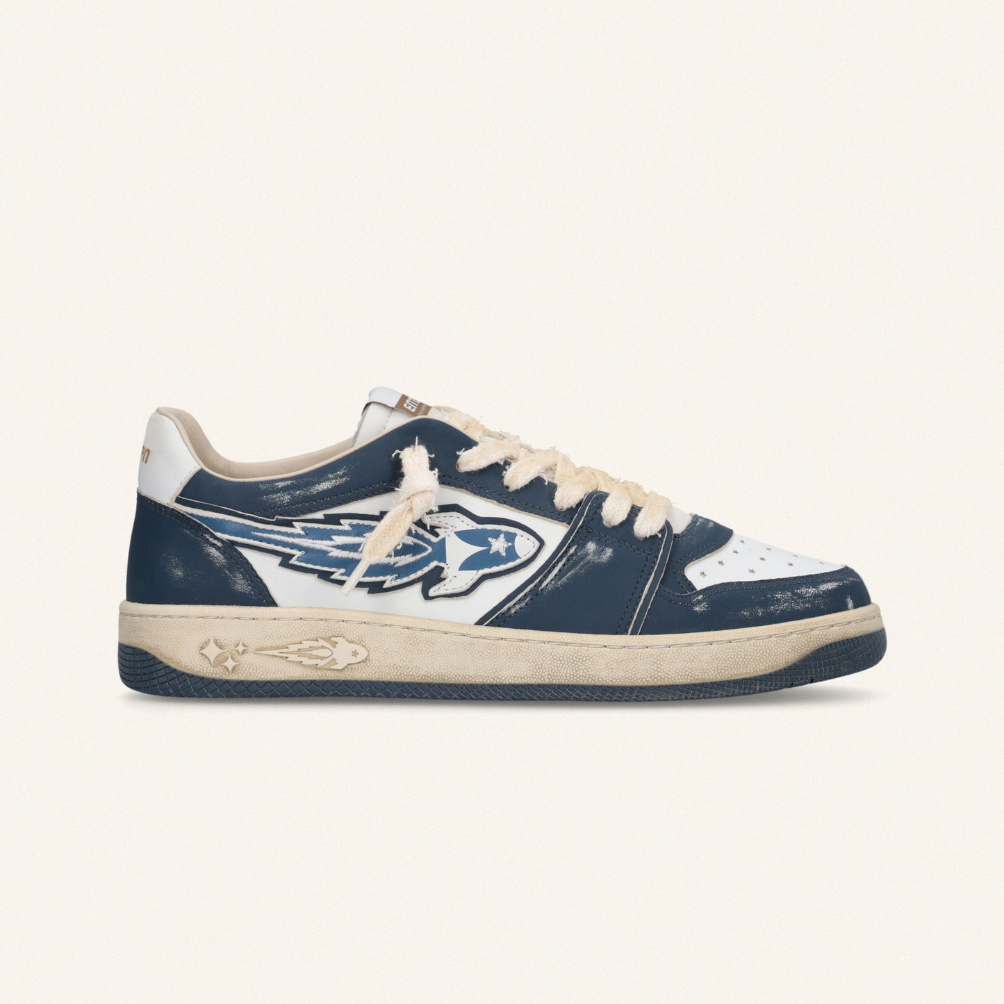 Entjpn Egg Rocket - sneakers vintage in pelle bianche e blue