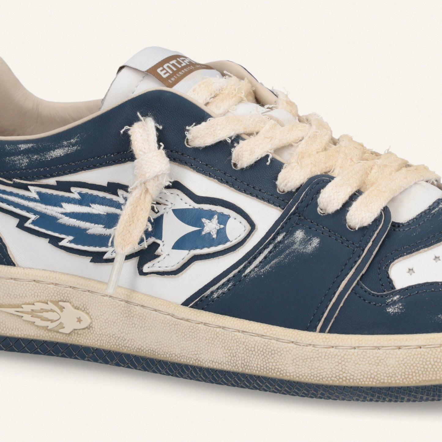 Entjpn Egg Rocket - sneakers vintage in pelle bianche e blue
