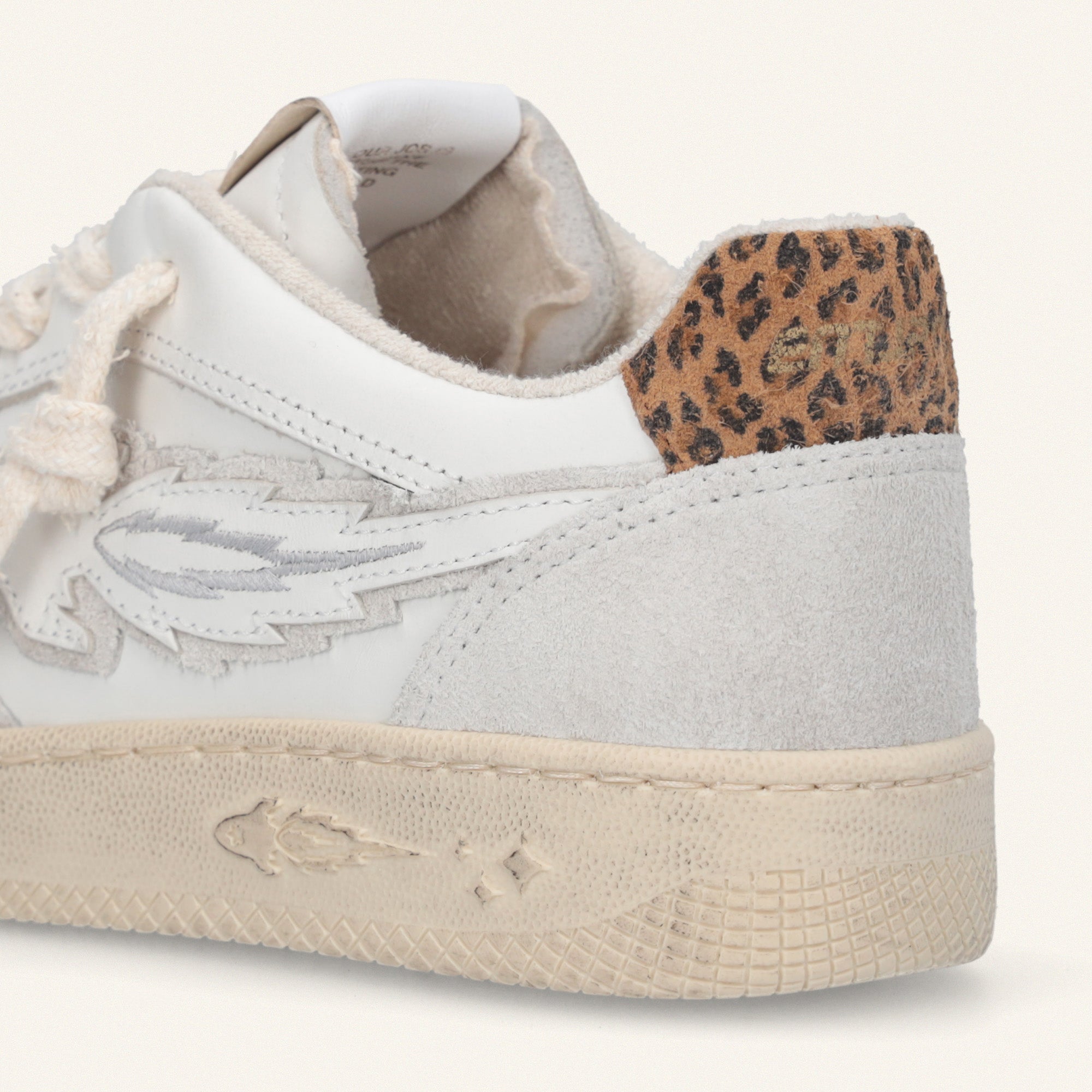 Entjpn Egg Rocket – woman leather sneakers with animalier inserts 