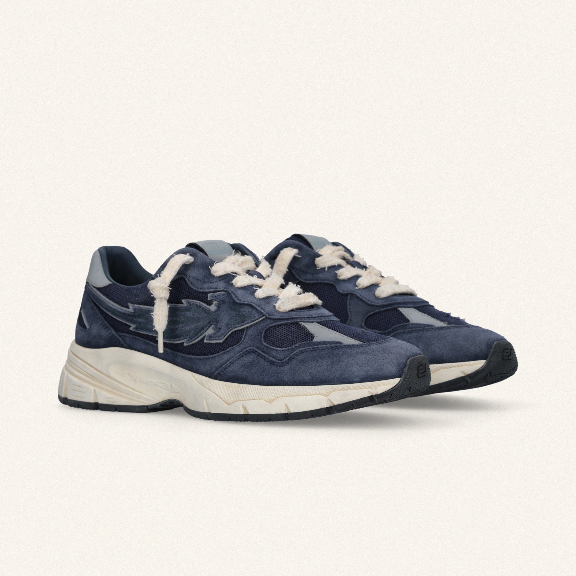 Entjpn Run Rocket running sneakers in dark blue suede and mesh